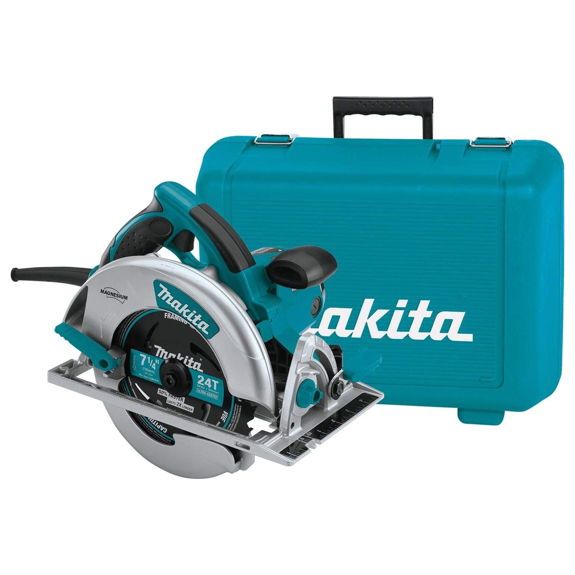 Makita 7-1/4 in Magnesium Circular Saw Heavy-duty Professional Power Tool (Black, 10.6 lb) cg6ld