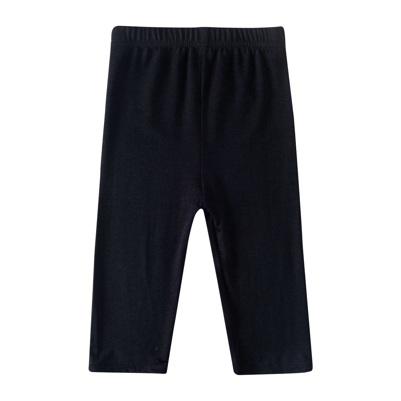 Favoffer Girls Solid Capri Leggings Stretchy Knee Length Cropped Pants for Dance and Gym (Black, 4 Pack) 0u3sy