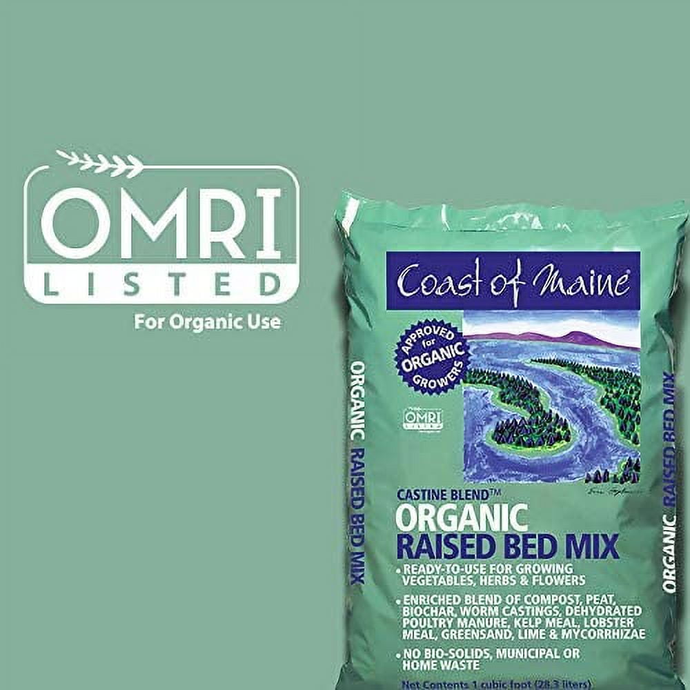 Coast of Maine Castine Blend Organic Raised Bed Mix (Natural Soil for Vegetables, Herbs & Flowers, 1 cu ft) 973k2