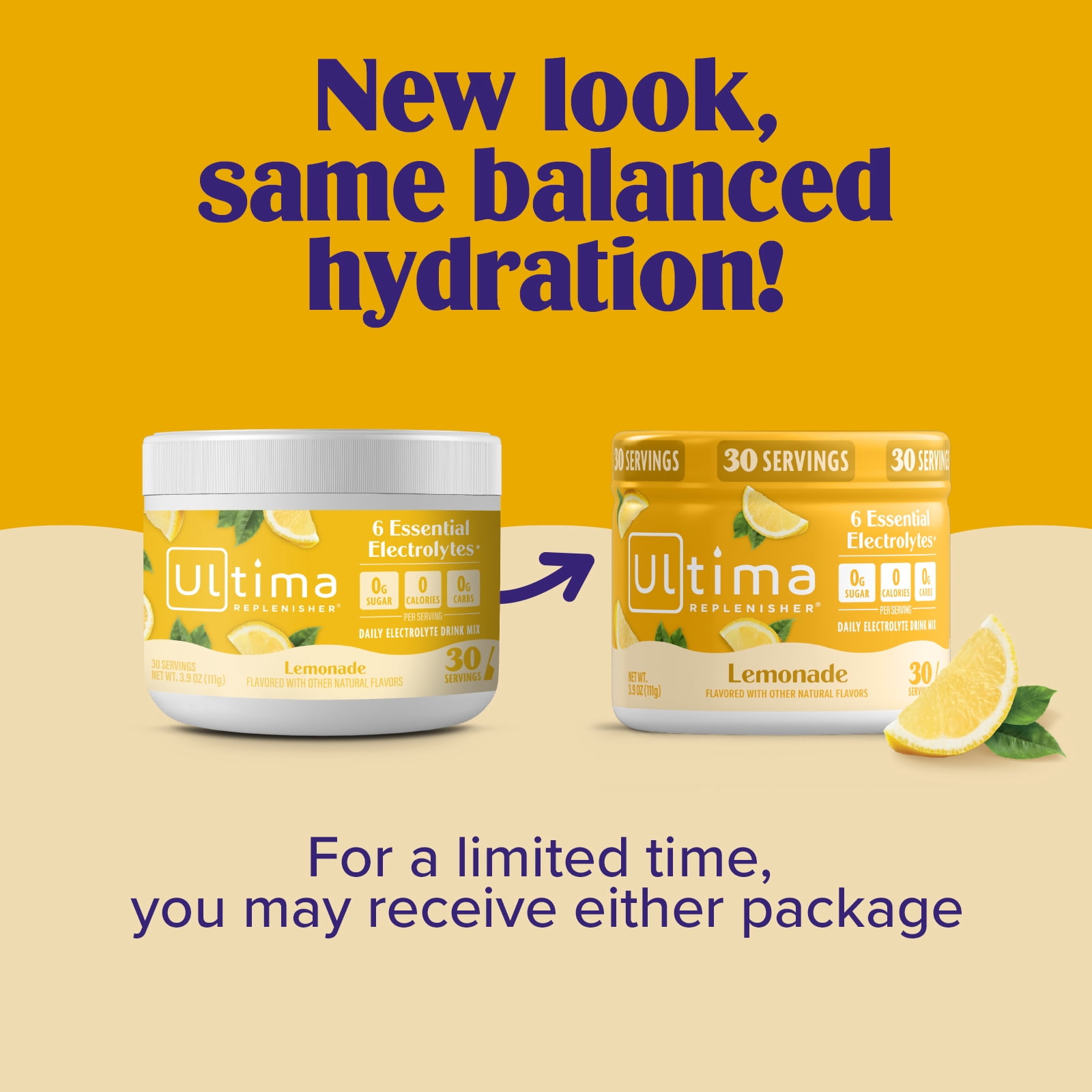 Ultima Replenisher Hydration Electrolyte Powder, Sugar-Free Lemonade (30 Servings) cjsxp