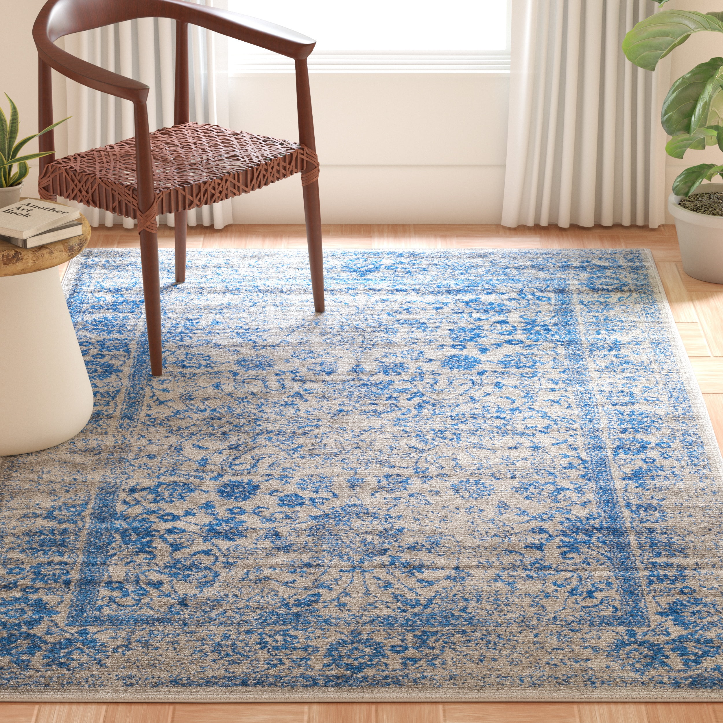 Safavieh Adirondack Wyatt Traditional Distressed Area Rug (Grey/Blue, 5 ft 1 in x 7 ft 6 in) zk0zh