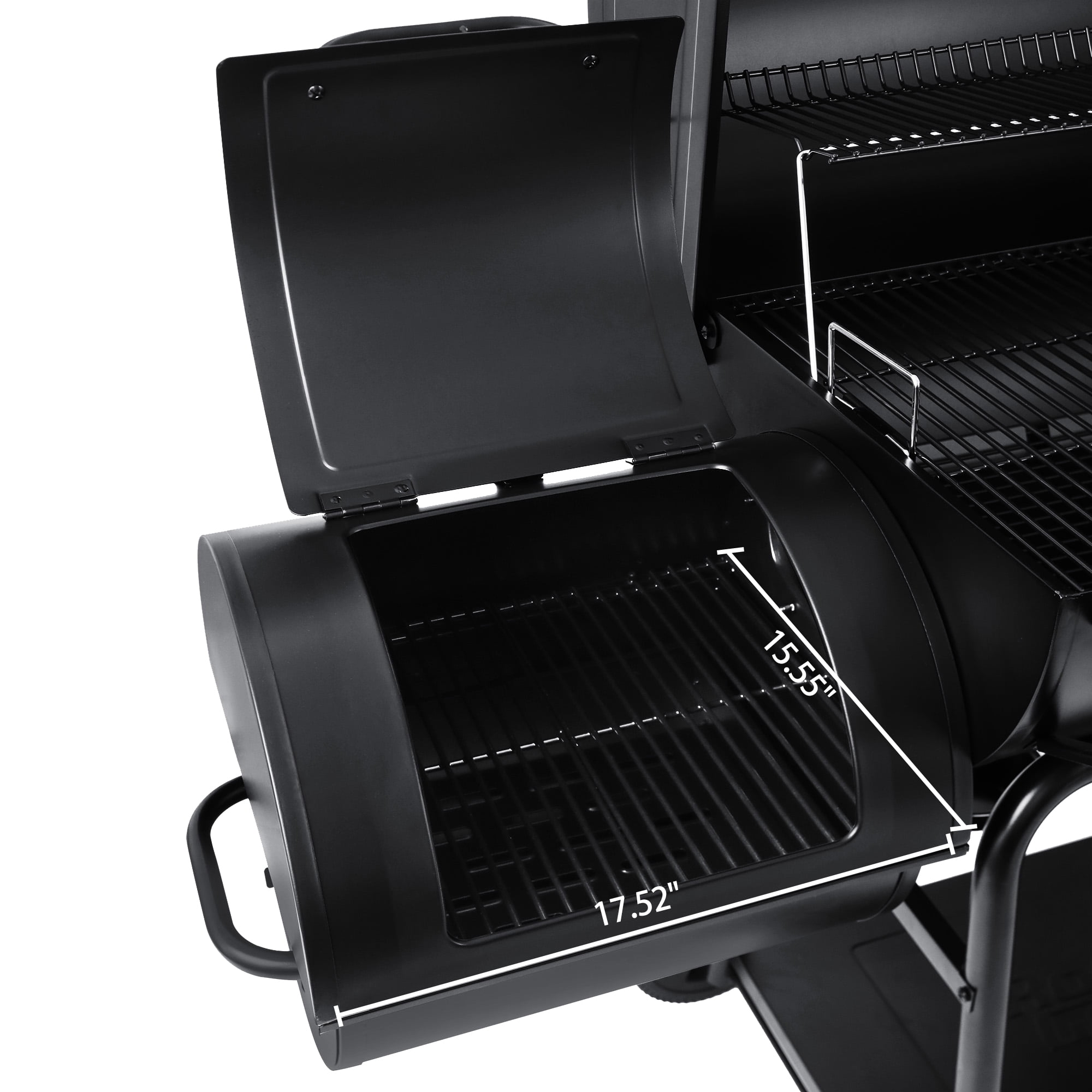 Royal Gourmet CC2036F 36 in Charcoal Barrel Grill with Offset Smoker (Black, 65.94 in L x 29.92 in W x 51.18 in H) nd60w