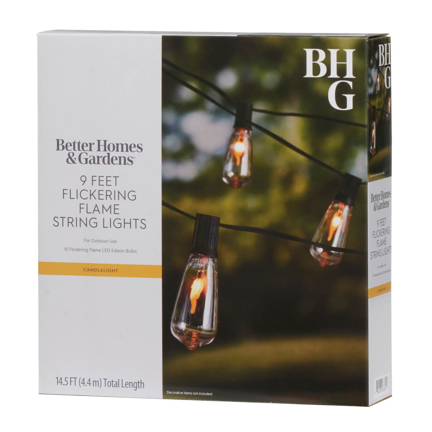Better Homes & Gardens Flickering Flame LED Edison String Lights (Black Wire, 14.5 ft) ey2su