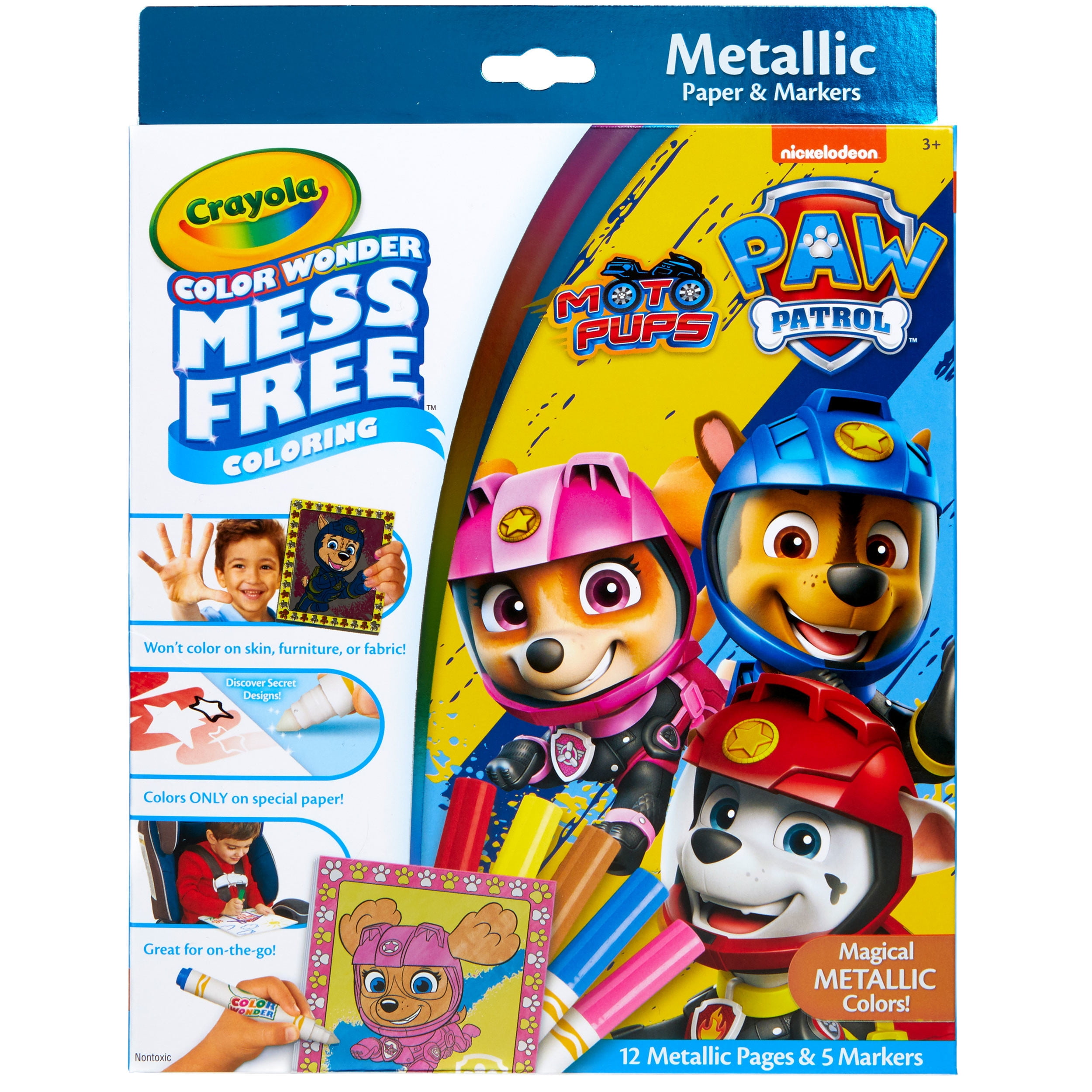 Crayola Paw Patrol Color Wonder Metallic Mess Free Coloring Set (12 Pages, 5 Markers) 6t7mt