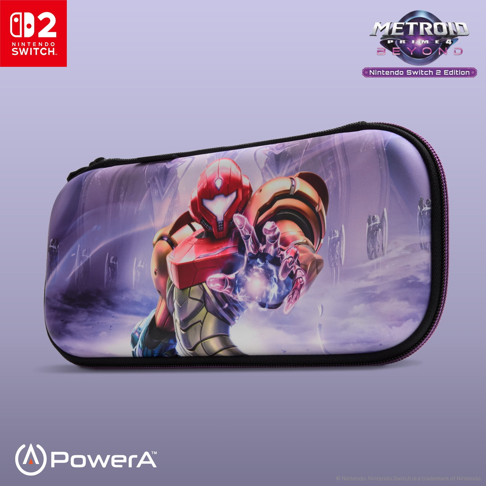 PowerA Slim Case for Nintendo Switch 2 Metroid Prime 4 Beyond Protective Travel Carrying Case (Black, 1 Pack) p571d