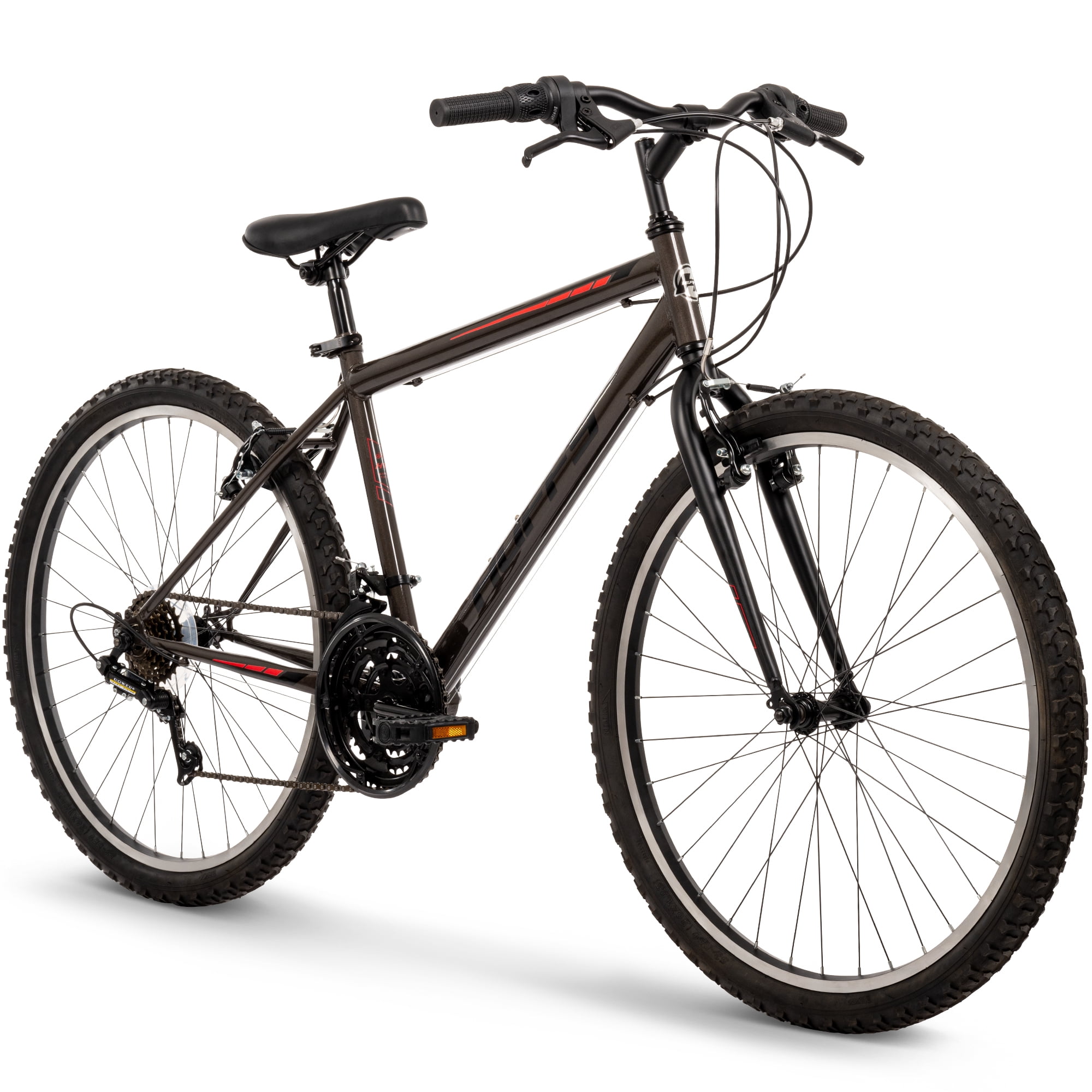 Huffy North Peak Mountain Bike, 15-Speed All-Terrain Bicycle (Charcoal Gray, 26 in) 0okqf