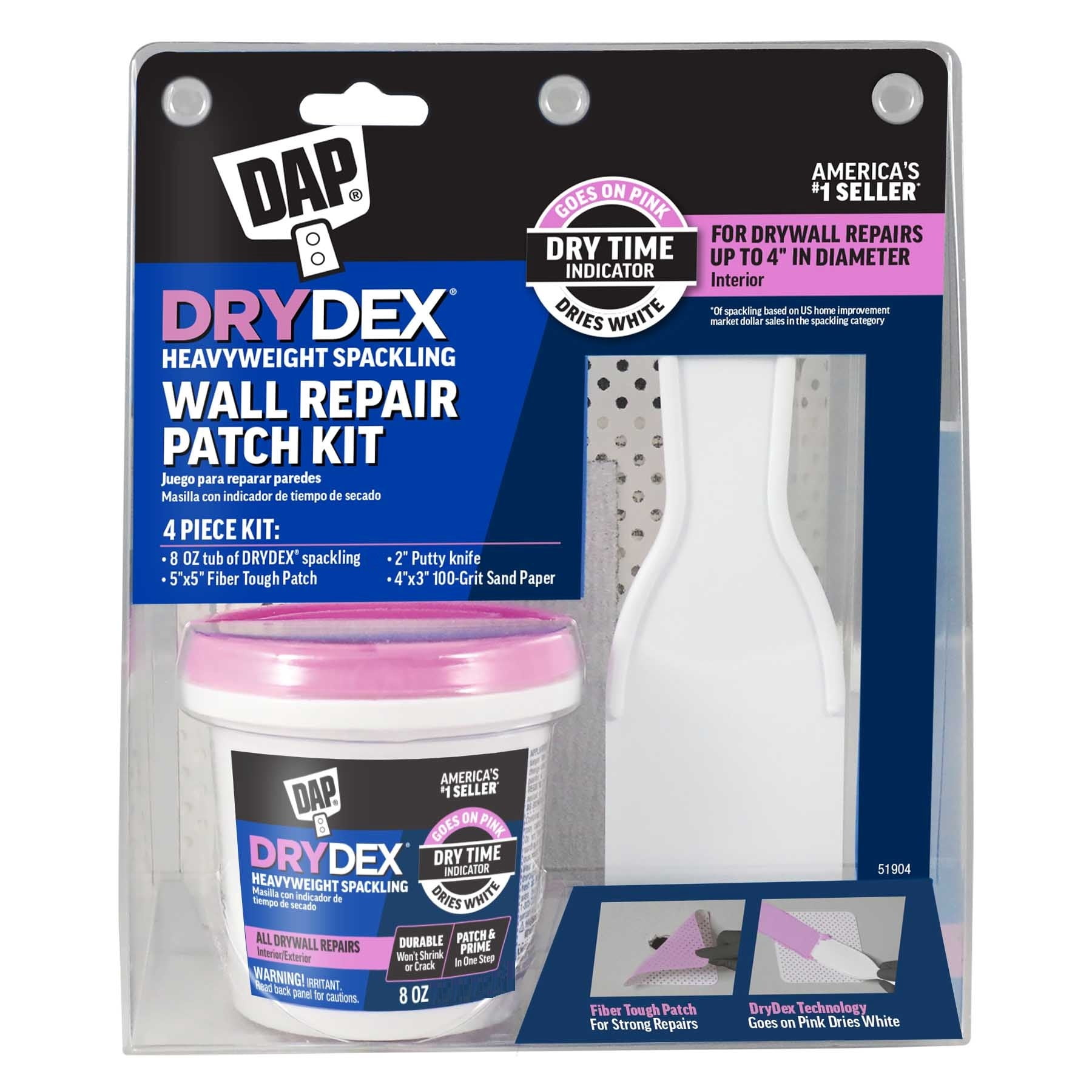 DAP DryDex Spackling Patch Kit with Dry Time Indicator (Pink to White, 8 oz) 7tqo2
