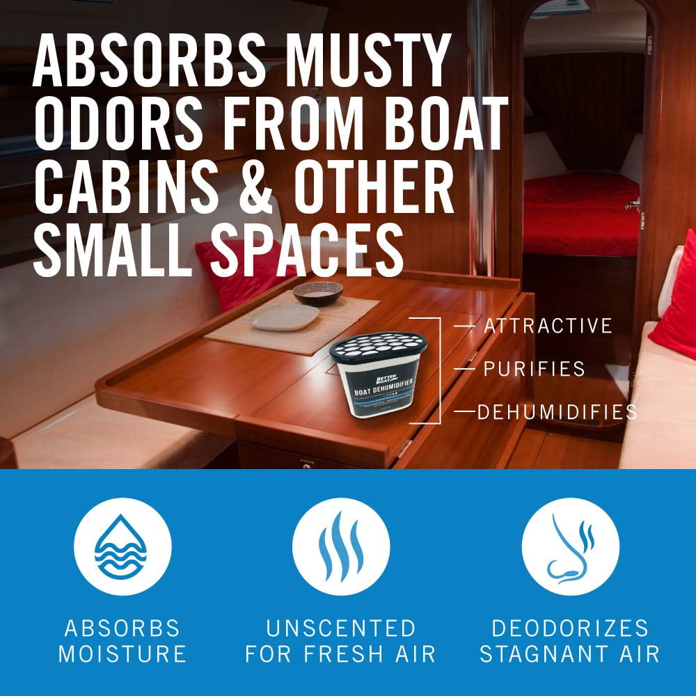 Better Boat Moisture Absorber and Odor Eliminator with Activated Charcoal for Marine, RV, and Home (Black, 2 Pack) mlm9p
