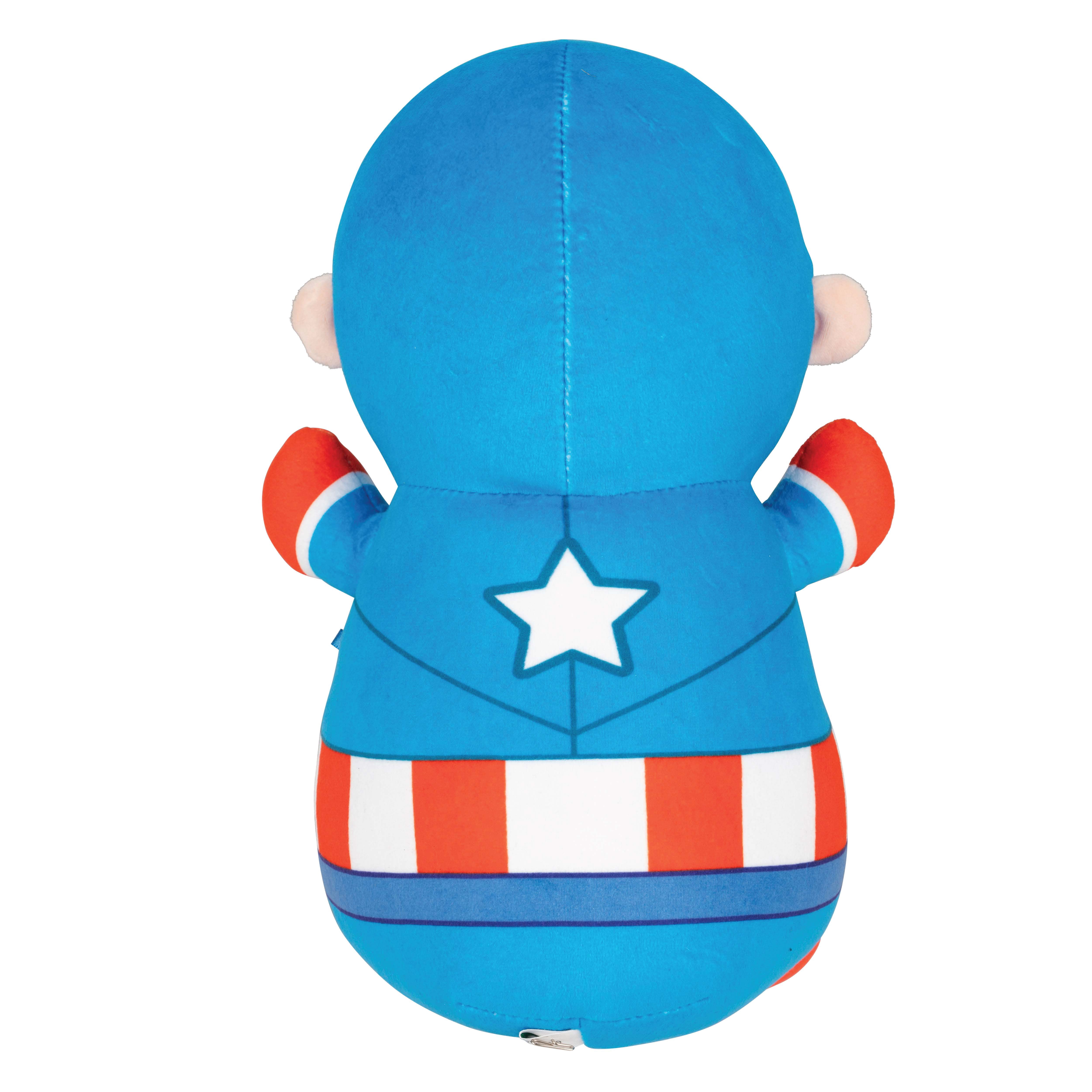 Squishmallows Marvel Captain America HugMees Plush Toy (Blue/Red, 10 in) egbm0