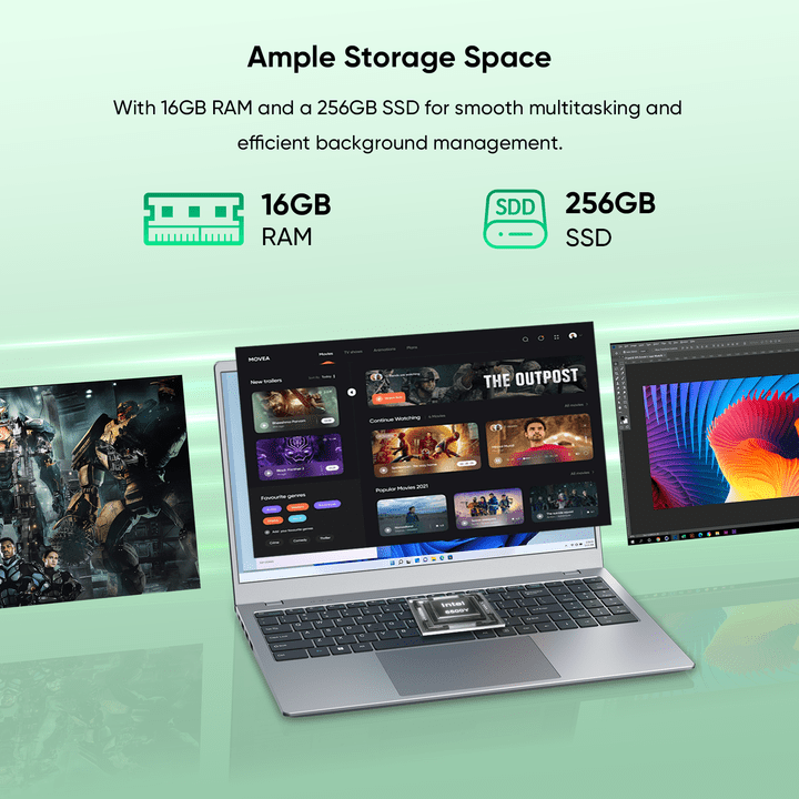 Coolby 15.6-inch Full HD Laptop (Silver, 16GB RAM, 256GB SSD, Windows 11 Pro) rze8o