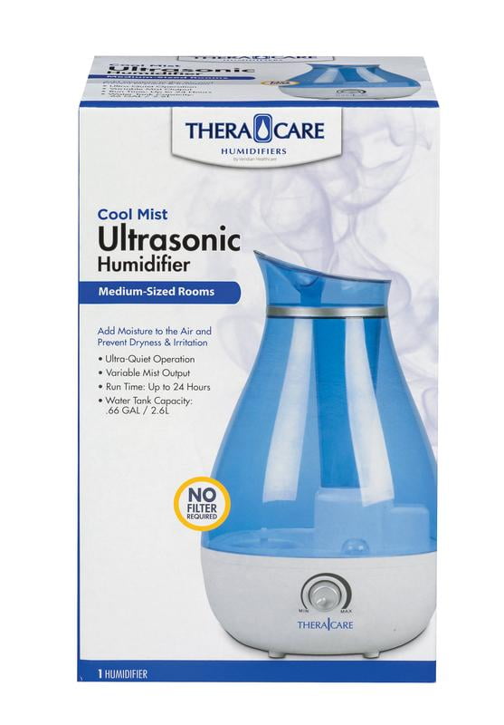 Thera Care Cool Mist Ultrasonic Humidifier for Medium Rooms (Blue, 84.5 fl oz) ik1v6