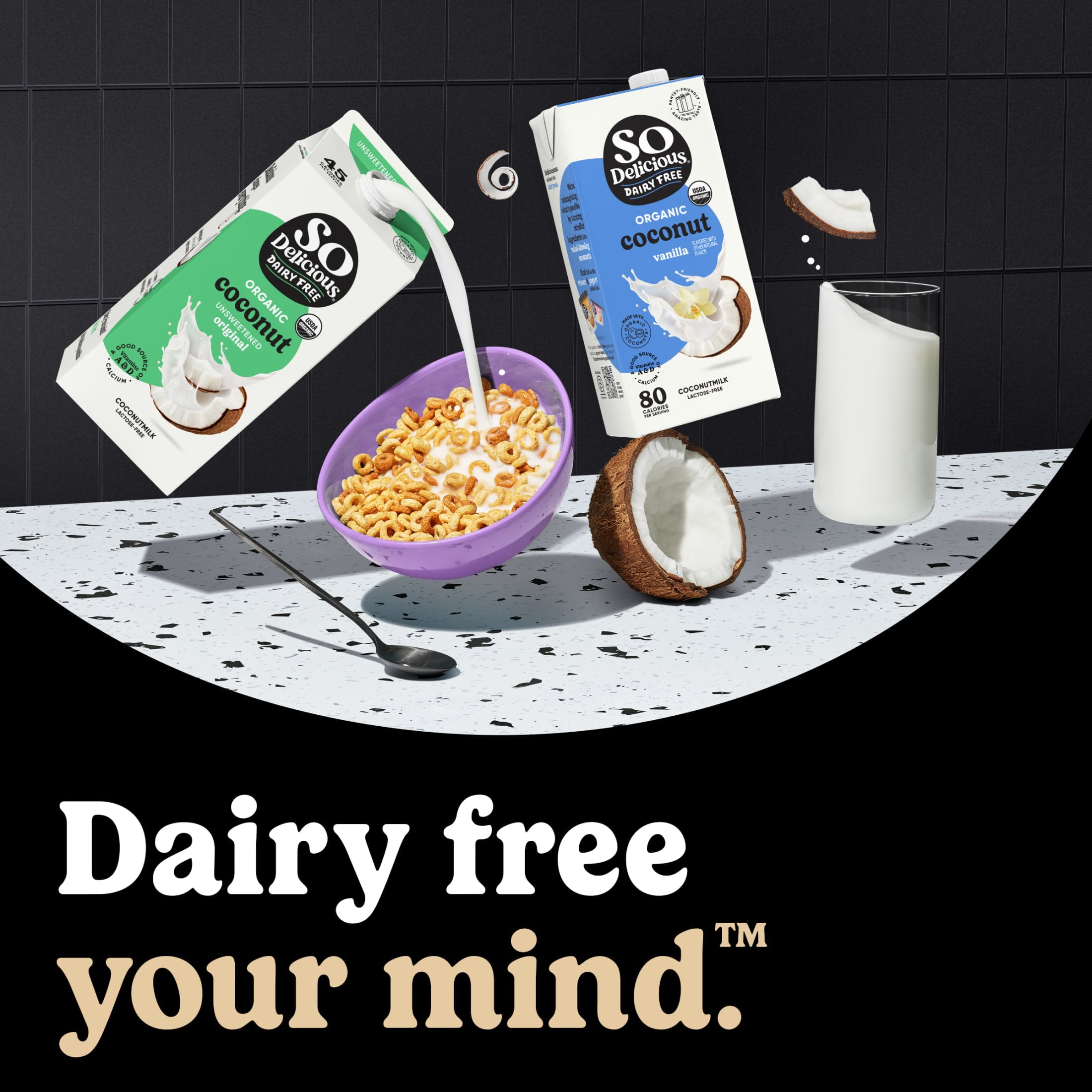 So Delicious Organic Unsweetened Coconut Milk, Dairy Free & Vegan Plant Based Milk (32 fl oz) qbmn2