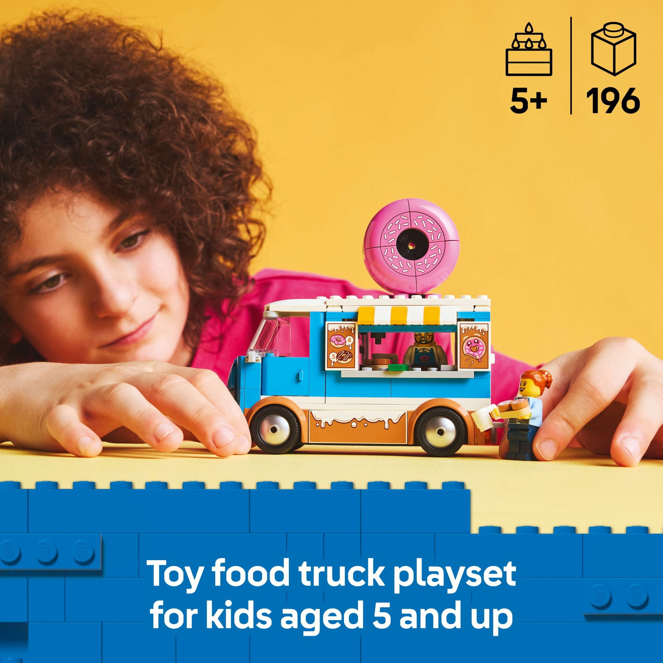 LEGO City Donut Truck Building Set with 2 Minifigures and Accessories (196 Pieces) awhb2