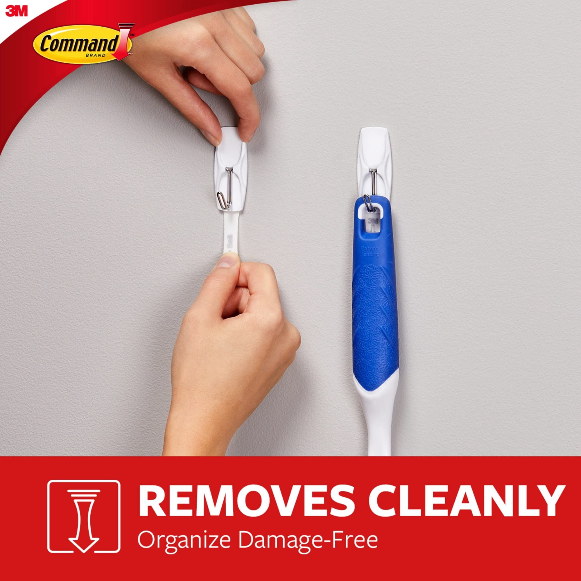 Command Medium Wire Hooks, Damage-Free Adhesive Wall Hangers for Home and Office (White, 35 Hooks, 40 Strips) es4lp