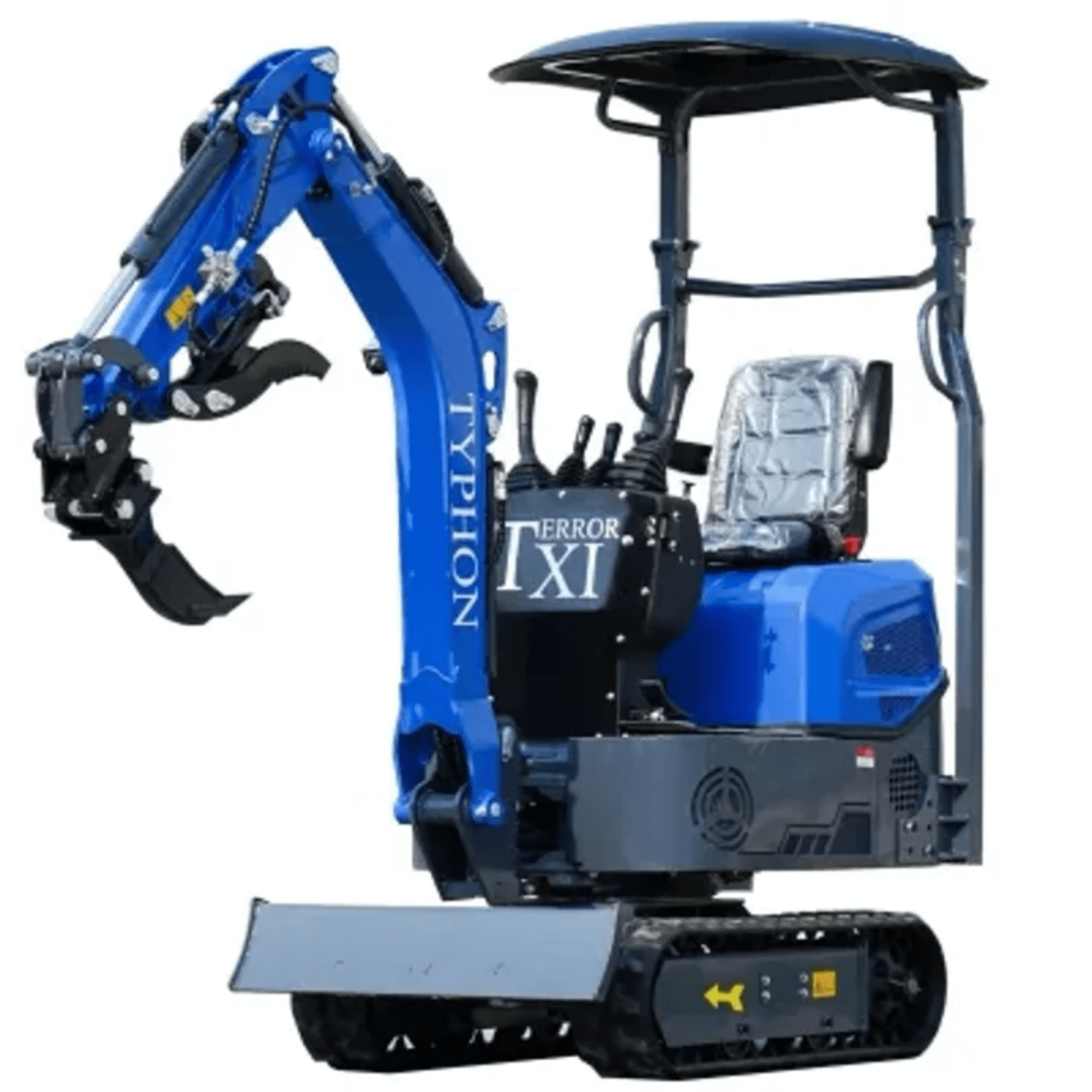 TYPHON TERROR XI Mini Excavator with 13 Attachments (Blue, 13.5hp) gmst4