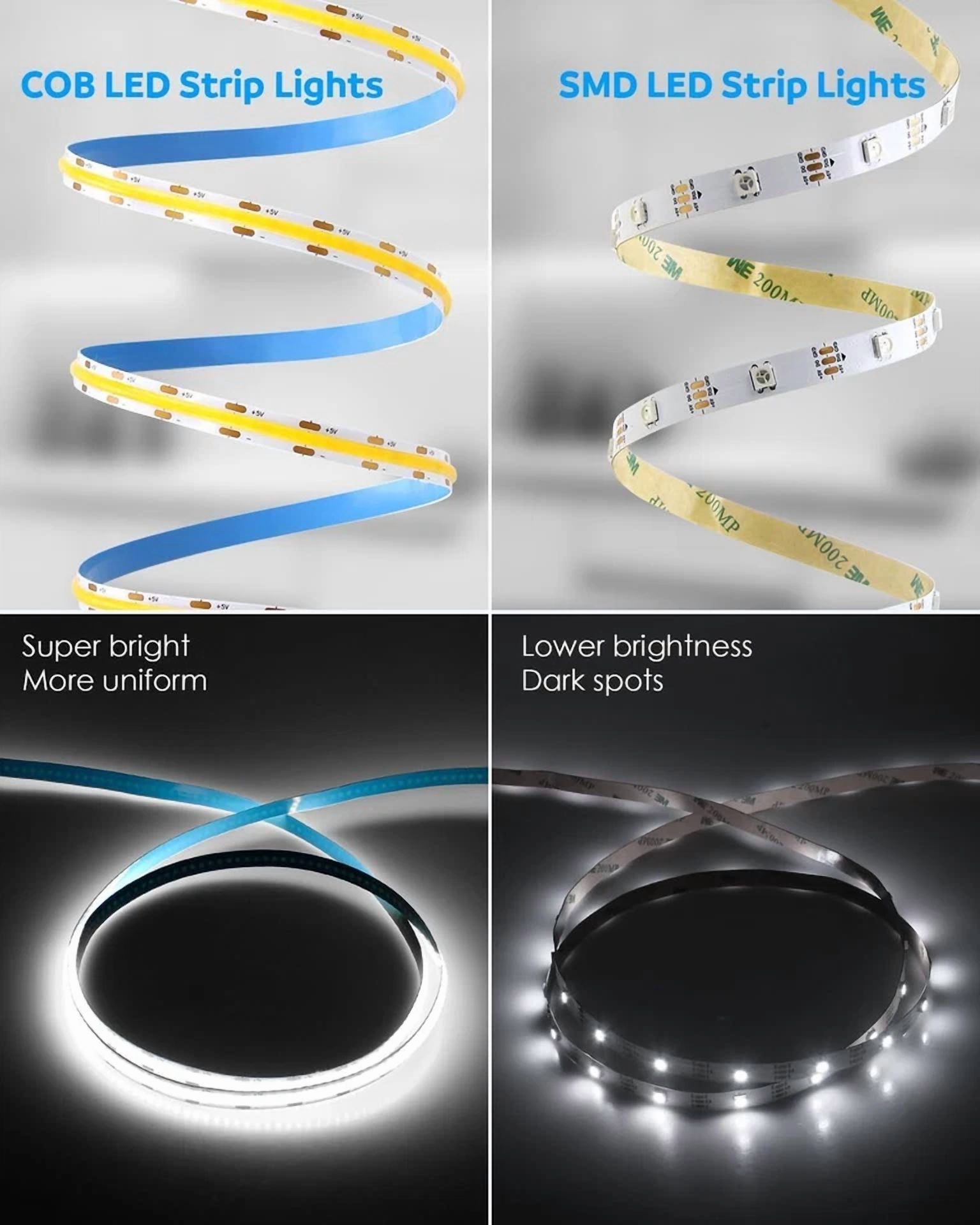VAULT USB COB LED Strip Light, High-Density Flexible Lighting for TV Backlight and Kitchen Under-Cabinet (Daylight White, 3.28 ft) ixrgy