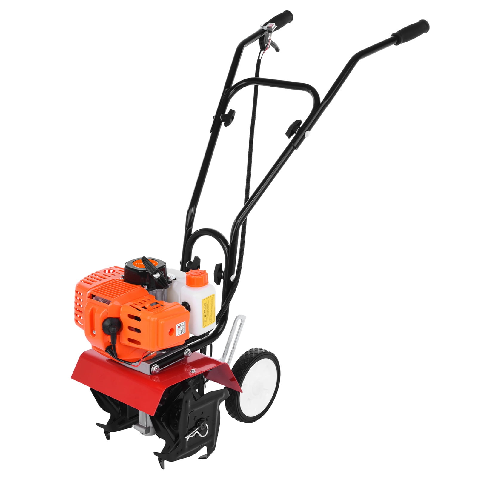 ziertyon Gas Tiller Cultivator, 52cc 2-Stroke Mini Rototiller for Garden Soil, Heavy-Duty Manganese Steel Tines (37 in x 32 in x 12 in) bzefq