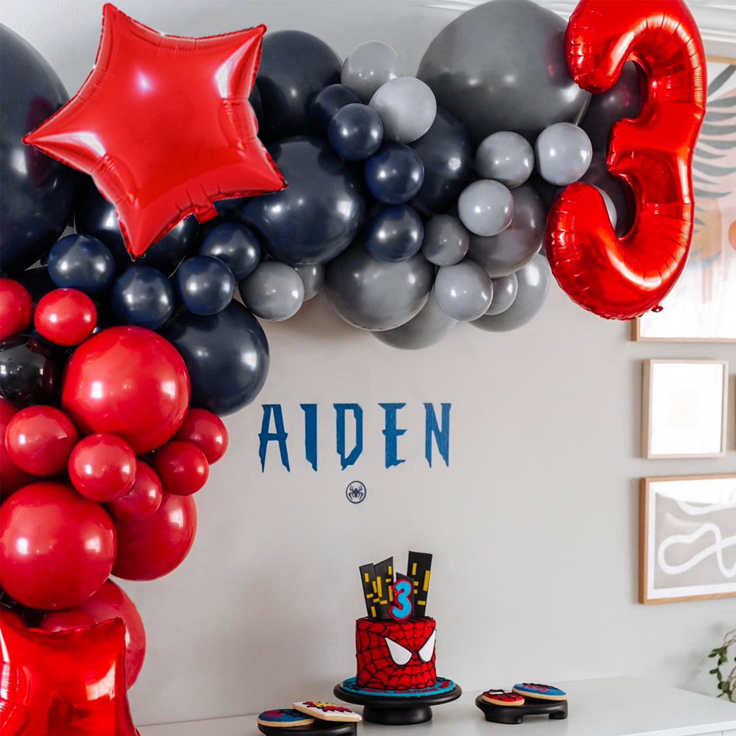 Beyondtrade 117pcs Balloon Garland Arch Kit for Party Backdrop Decoration (Blue, Black, Red, 117 Pieces) fg1x1