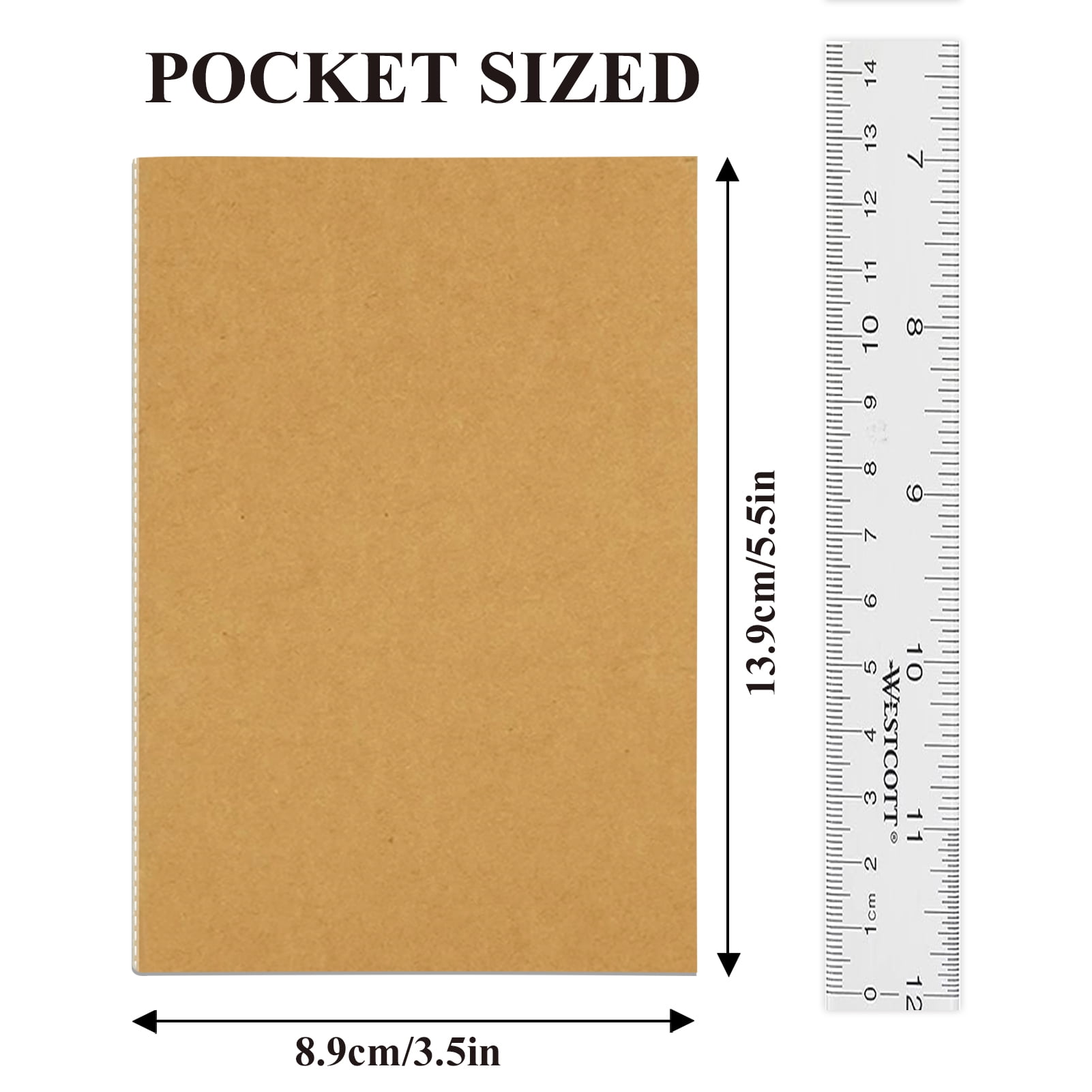 GINMLYDA Pocket Notebook Journal, Lined Paper Memo Notepad, Portable Softcover Writing Pad (Brown, 24 Pack, 3.5 in x 5 in) al9hb