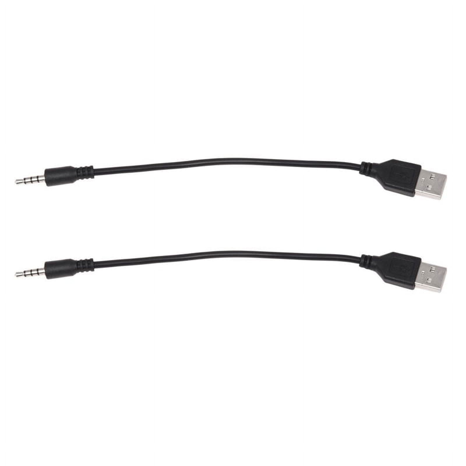 Growment 3.5mm AUX Audio to USB 2.0 Male Adapter Cable for Car MP3 Player (Black, 2 Pack) e8ers
