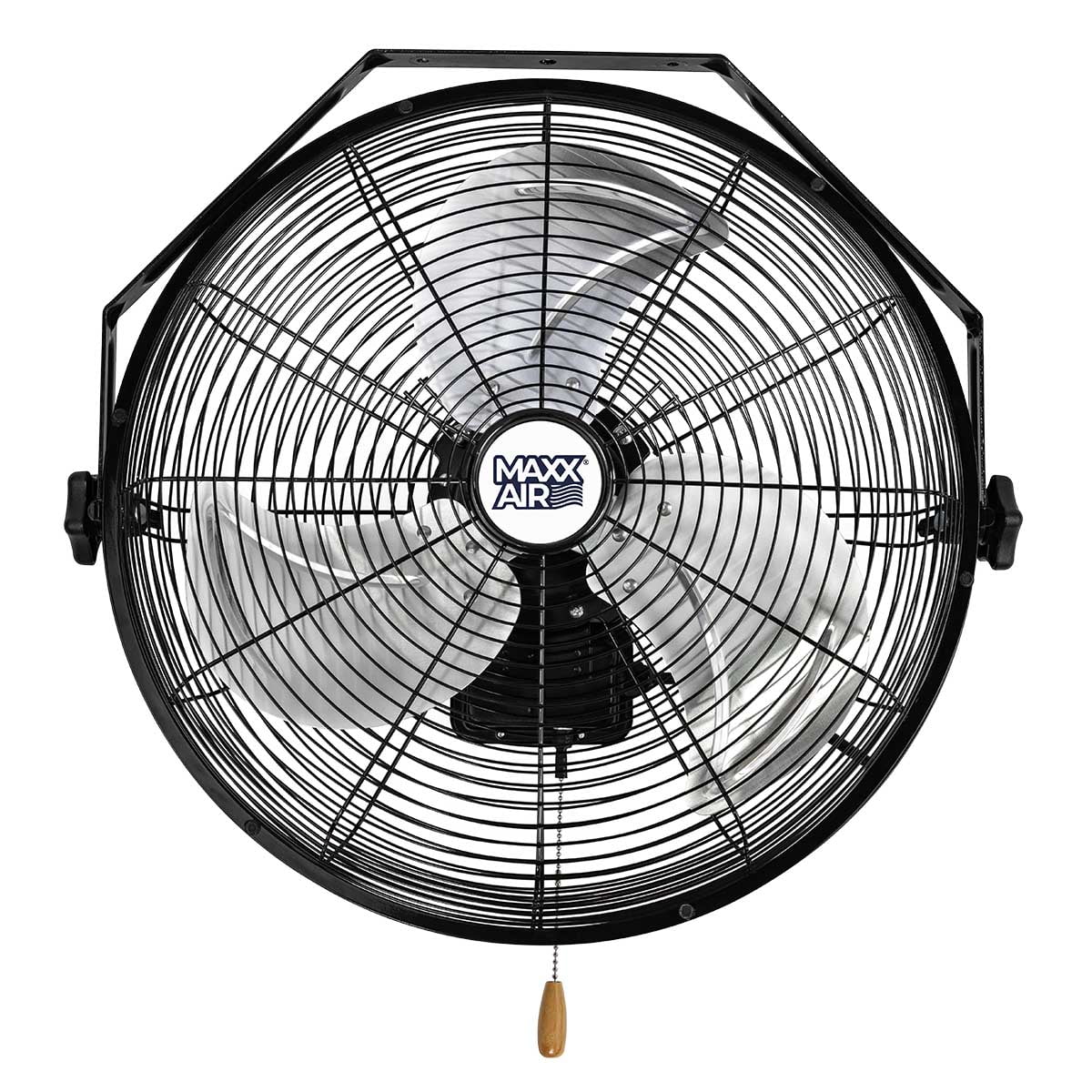 MaxxAir 18 in. High Velocity Wall Mount Fan with Hanging Bar (Black, 18 in) q8hak