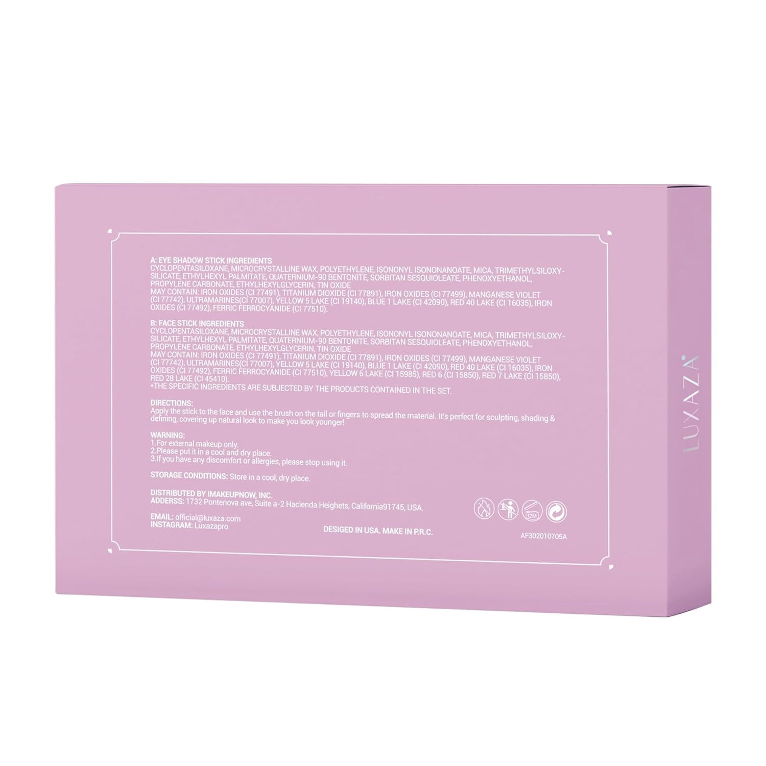 LUXAZA Eyeshadow Stick Set, Shimmer and Metallic Cream Eye Shadow Pencil for Long-lasting Makeup (Pink, 10 Pack) gyl0j