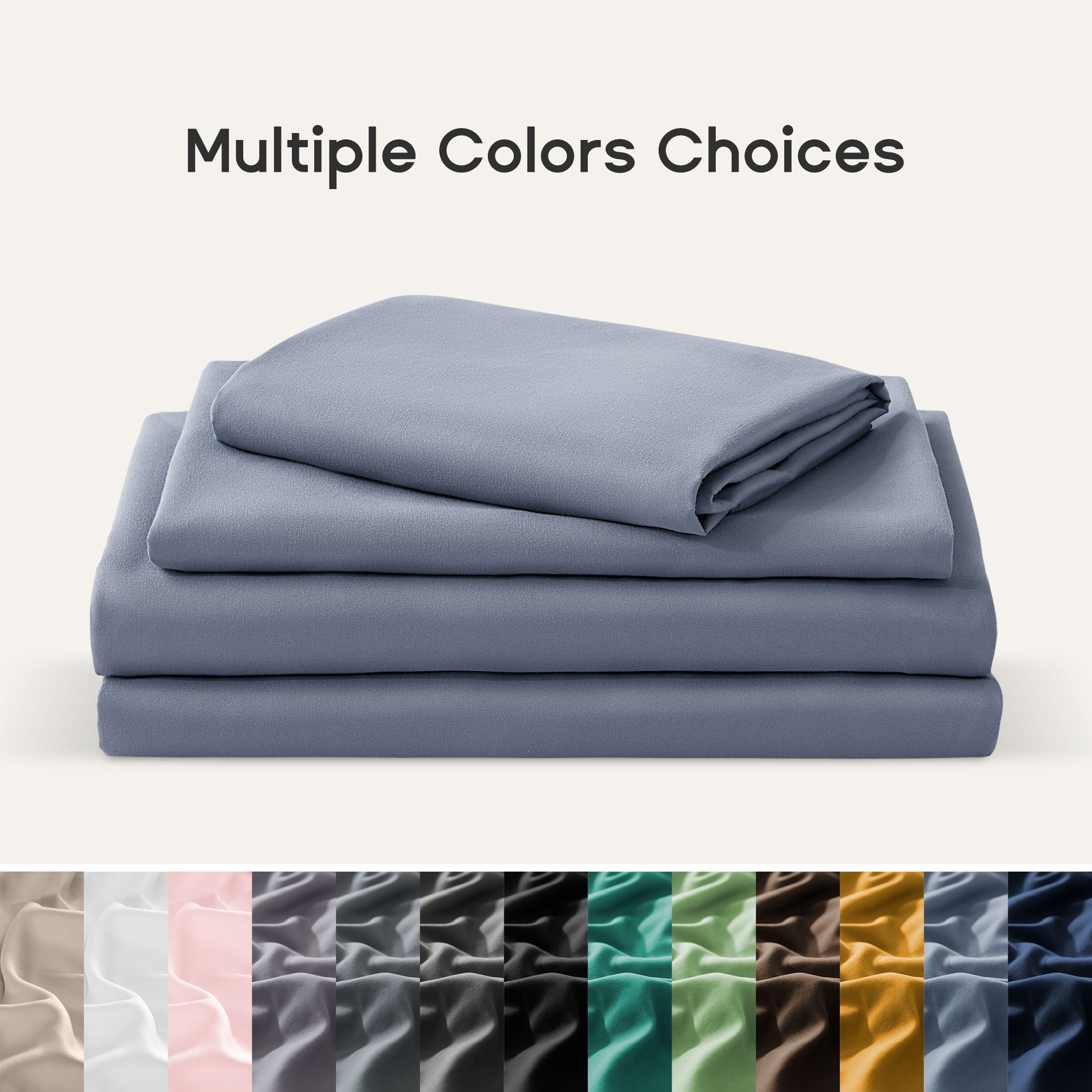 Sonive 4-Piece Bed Sheet Set, Ultra Soft Breathable Microfiber Bedding (Flint Stone Blue, Queen) vny8i