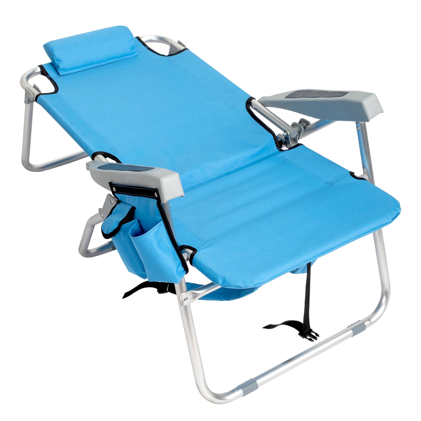 Zimtown Folding Backpack Beach Chair, Portable Lightweight Camping Seat (Blue, 1 Pack) 8ainp
