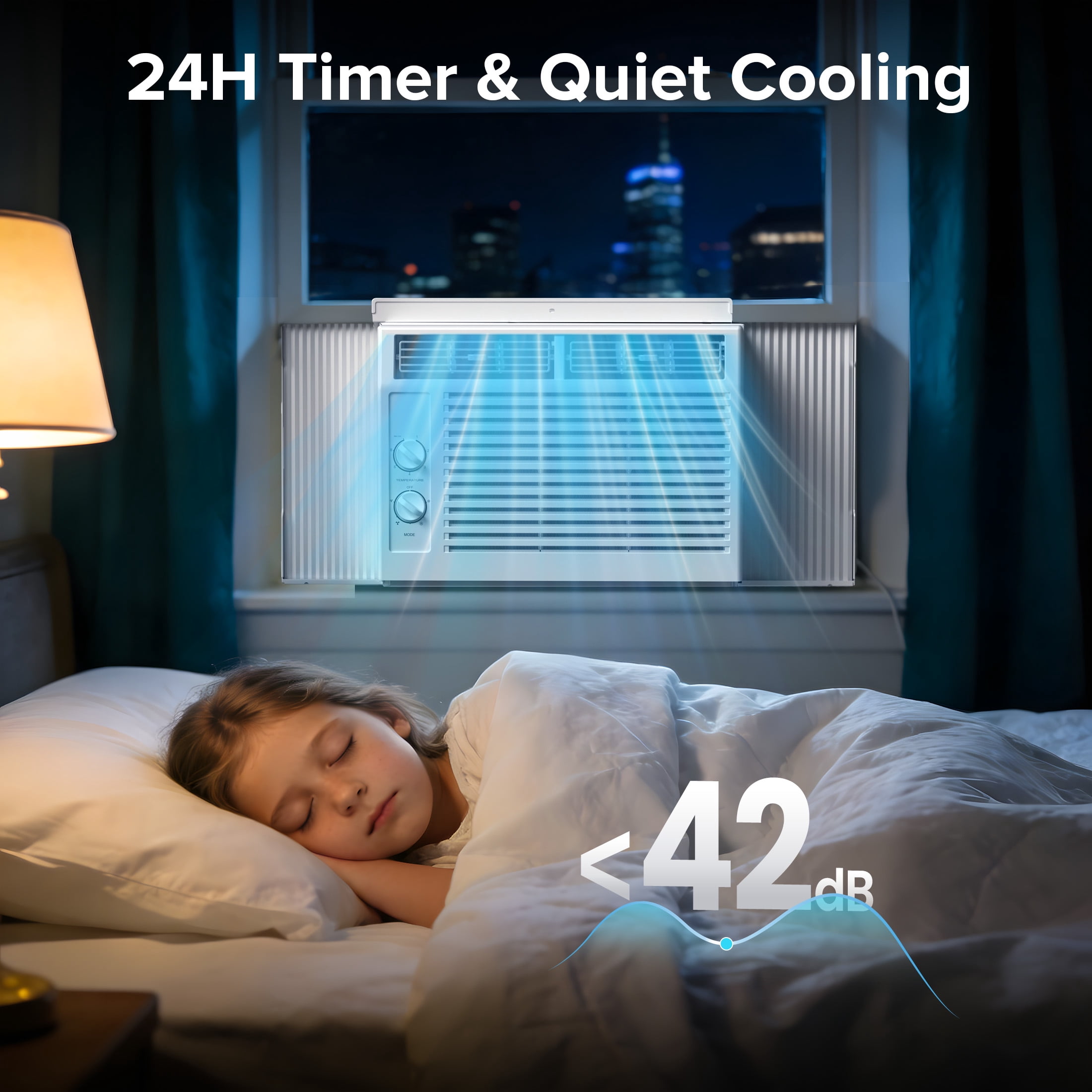 KissAir 5000 BTU Window Air Conditioner for Small Rooms (White, 150 sq.ft) dnsam