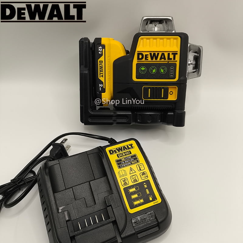Dewalt DW089LG 12-Line 3x360 Degree Self-Leveling Green Beam Laser Level (Green, 1 Unit) 69gvl