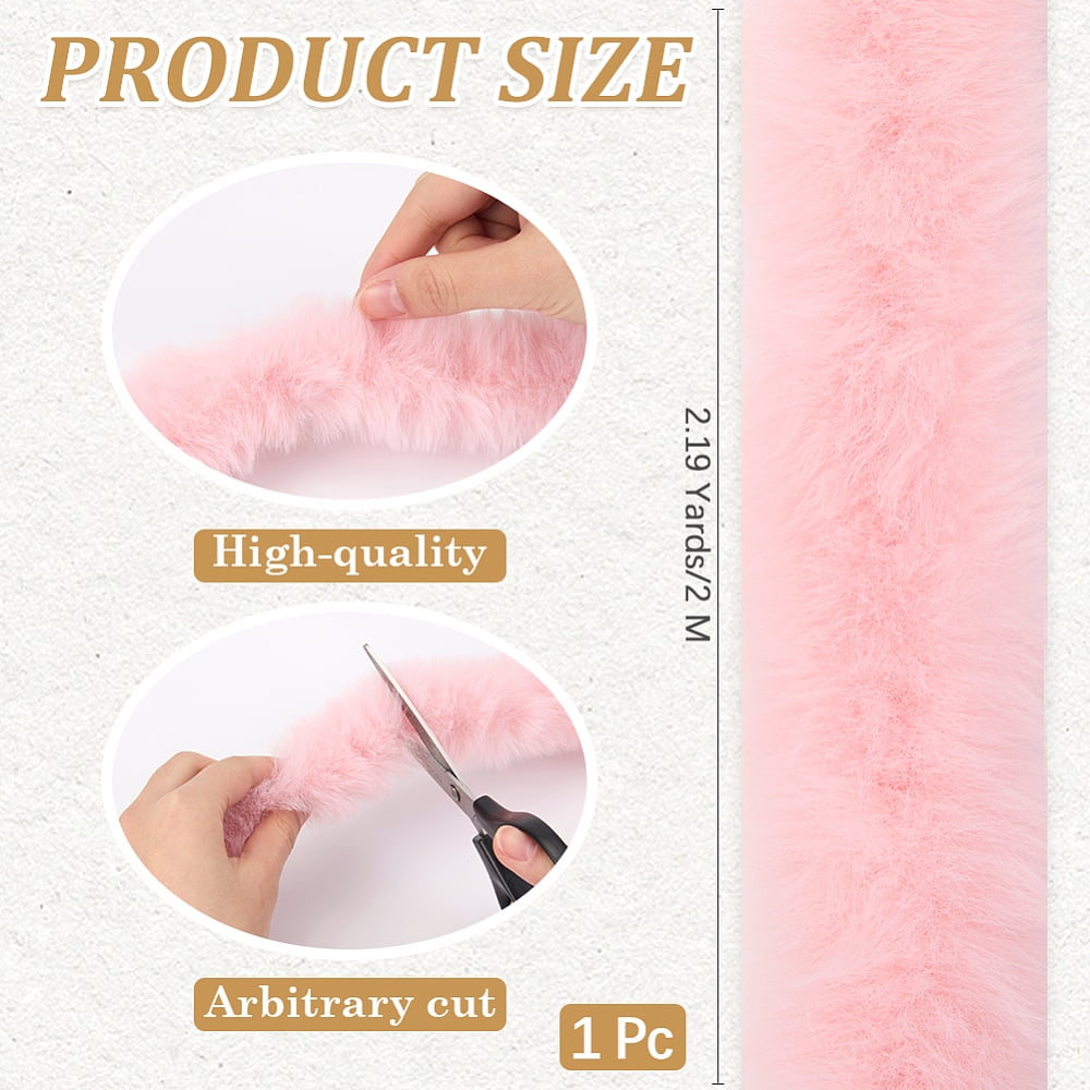 AHANDMAKER Faux Fur Chenille Stick Fabric Roll for DIY Christmas Decor and Wreath Bows (Flamingo Pink, 78.74 in x 0.08 in) 4lal5