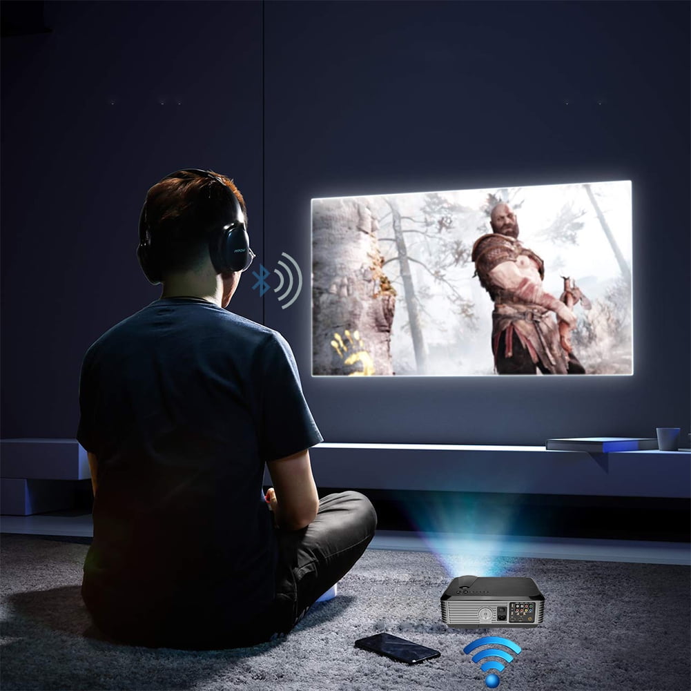 FLZEN F1A 1080p Full HD Home Theater Video Projector (Black, 13.23 in x 10.35 in x 4.65 in) 0rc0p