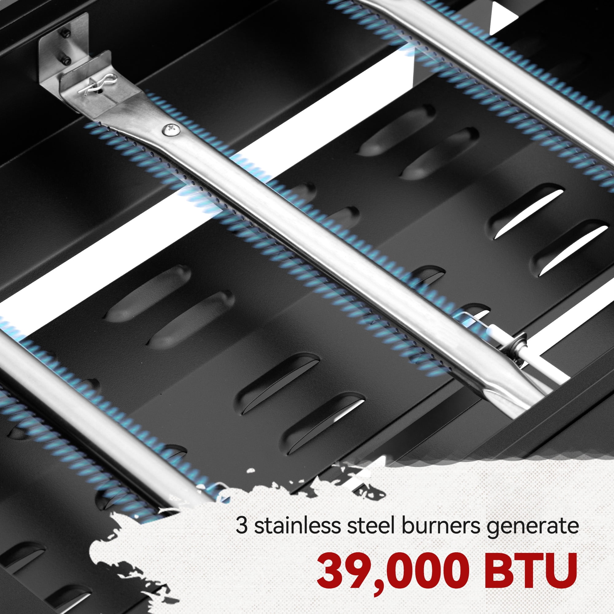 Royal Gourmet GB3000H 3-Burner Gas Griddle with Collapsible Side Shelves (Black, 28 in) 17207
