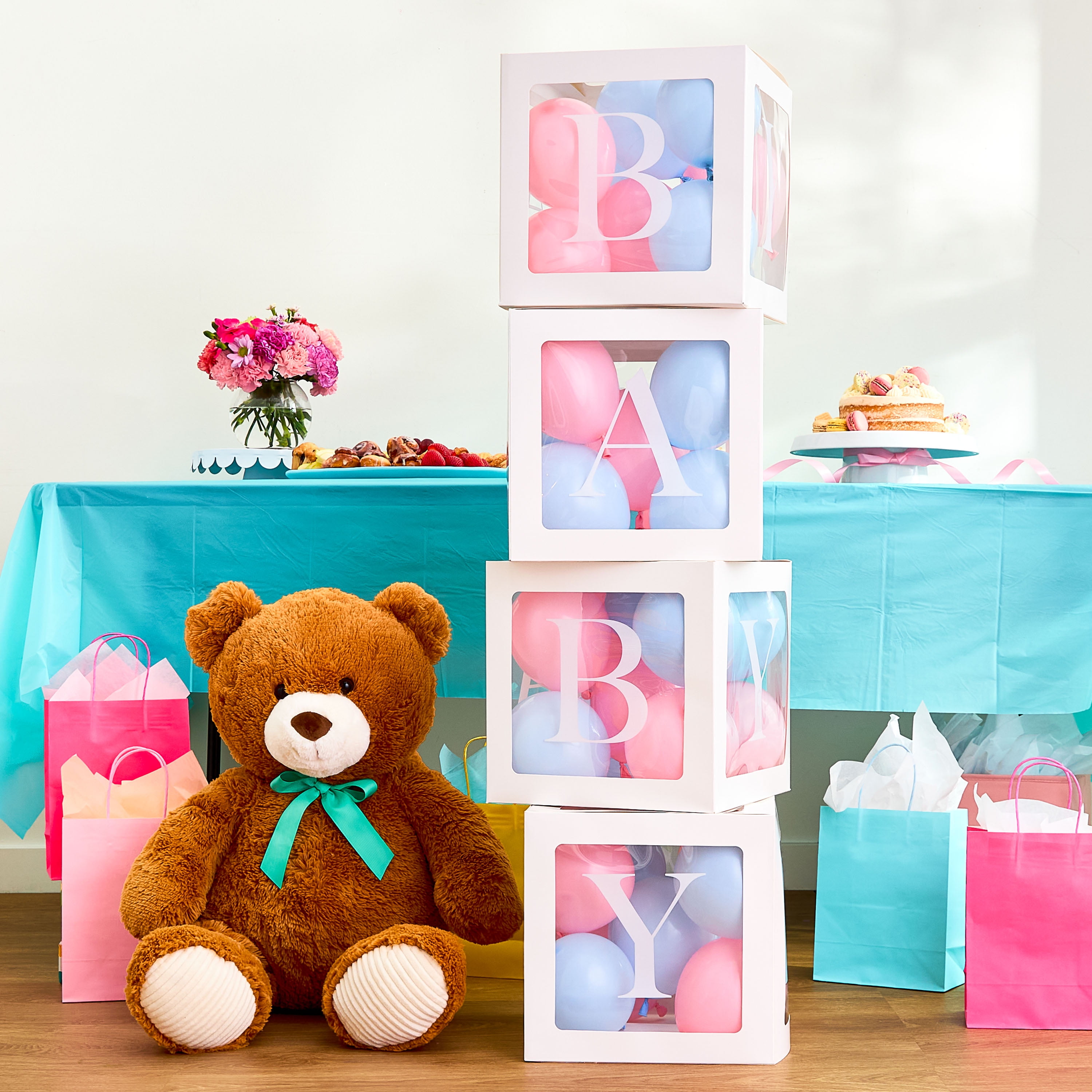 Way To Celebrate Baby Shower Balloon Block Decoration Kit (Pink and Blue, 60 Pieces) 87zkk