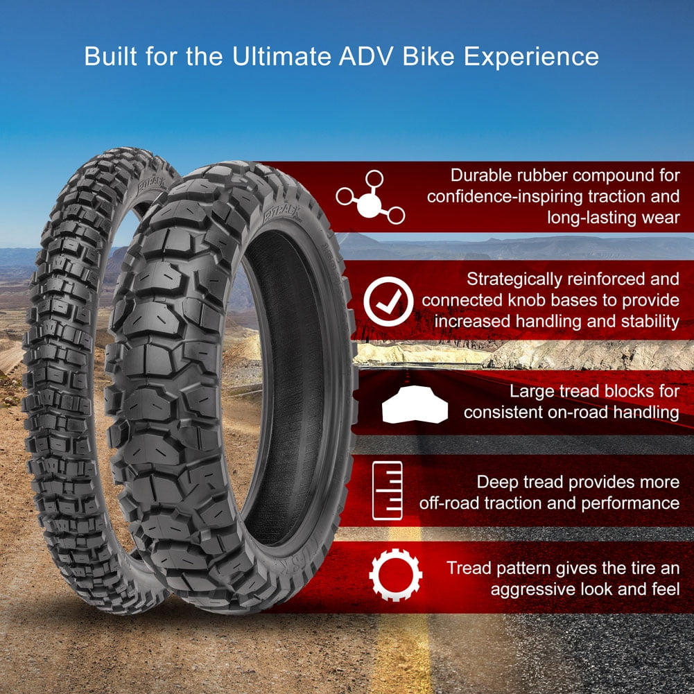 Tusk 2Track Adventure Rear Motorcycle Tire (150/70B-18, 70T) 0i3a2