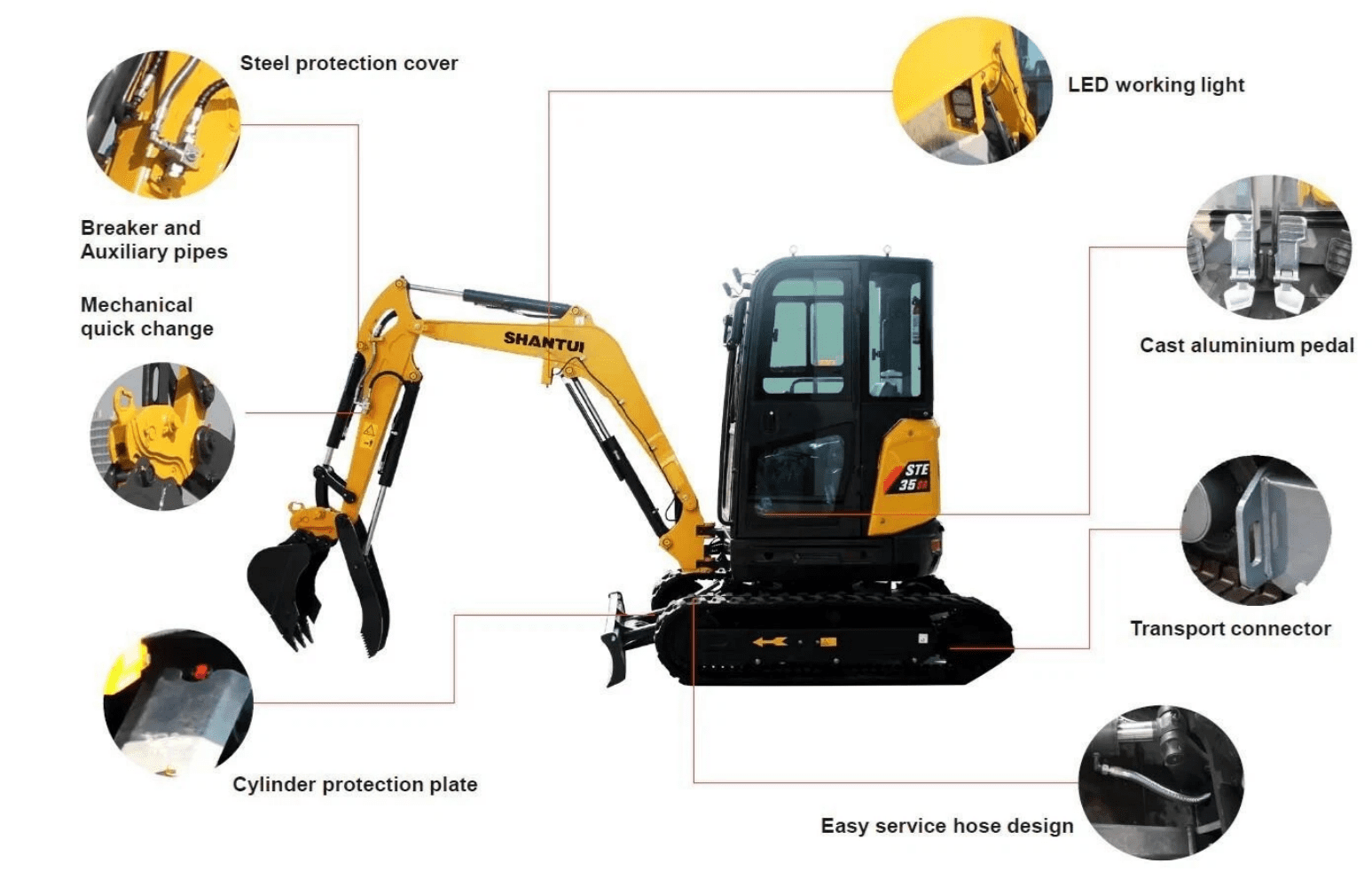 Agrotk 2.8 Ton Mini Excavator with Yanmar Diesel Engine and Hydraulic Thumb (Yellow, 9.19 ft Digging Depth) 2usiu