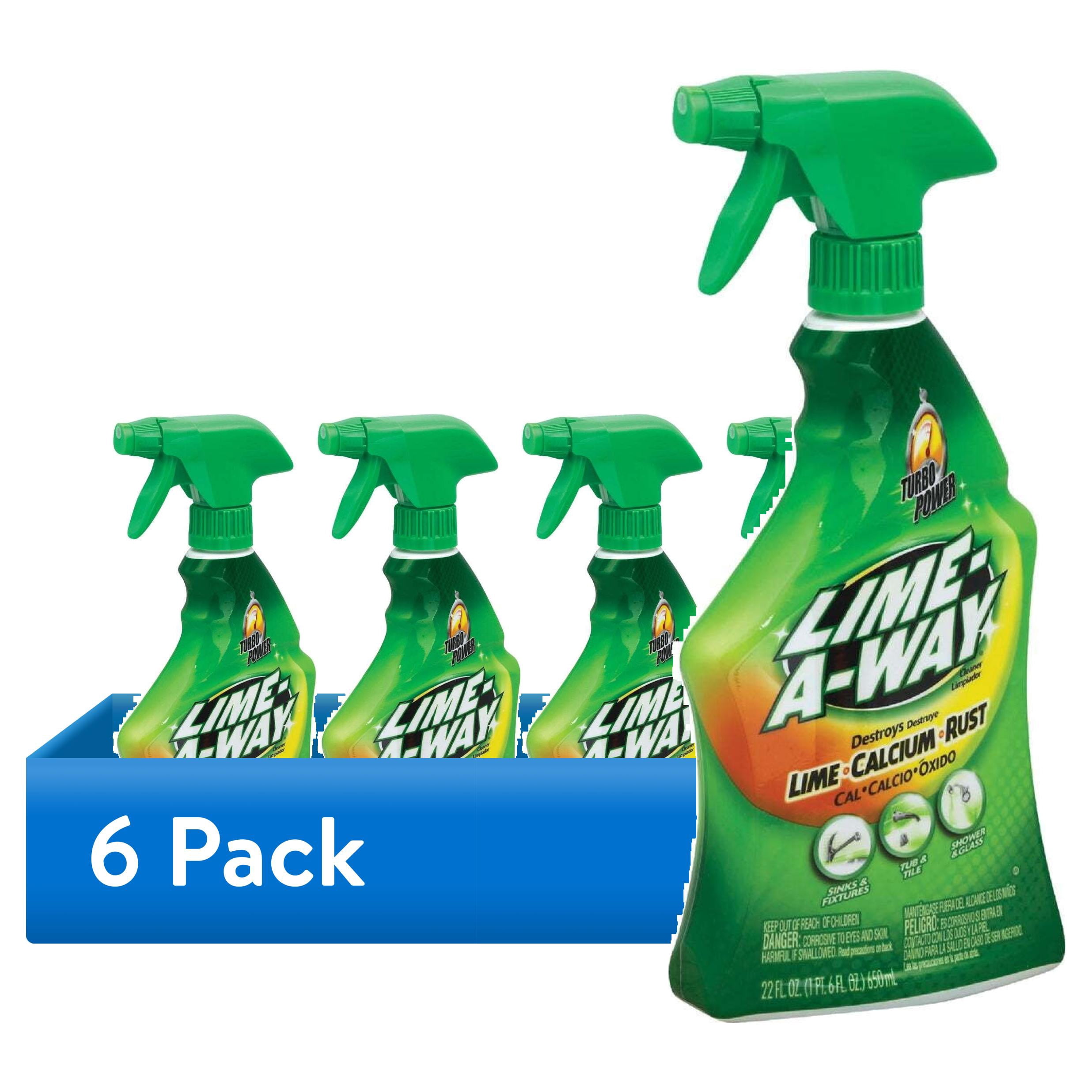 Lime-A-Way Hard Water Stain Remover Spray, Bathroom and Kitchen Cleaner for Lime, Calcium, and Rust (6 Pack, 22 fl oz) 7gwgk