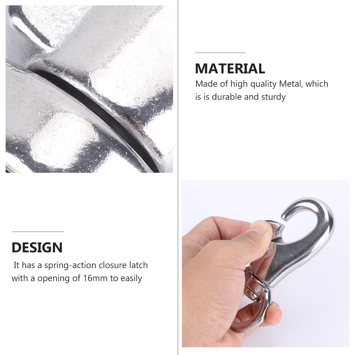 HOMOYOYO 360 Degree Swivel Hammock Hook Heavy Duty Metal Hanger for Patio Swing (Silver, 1 Pack) e16gq