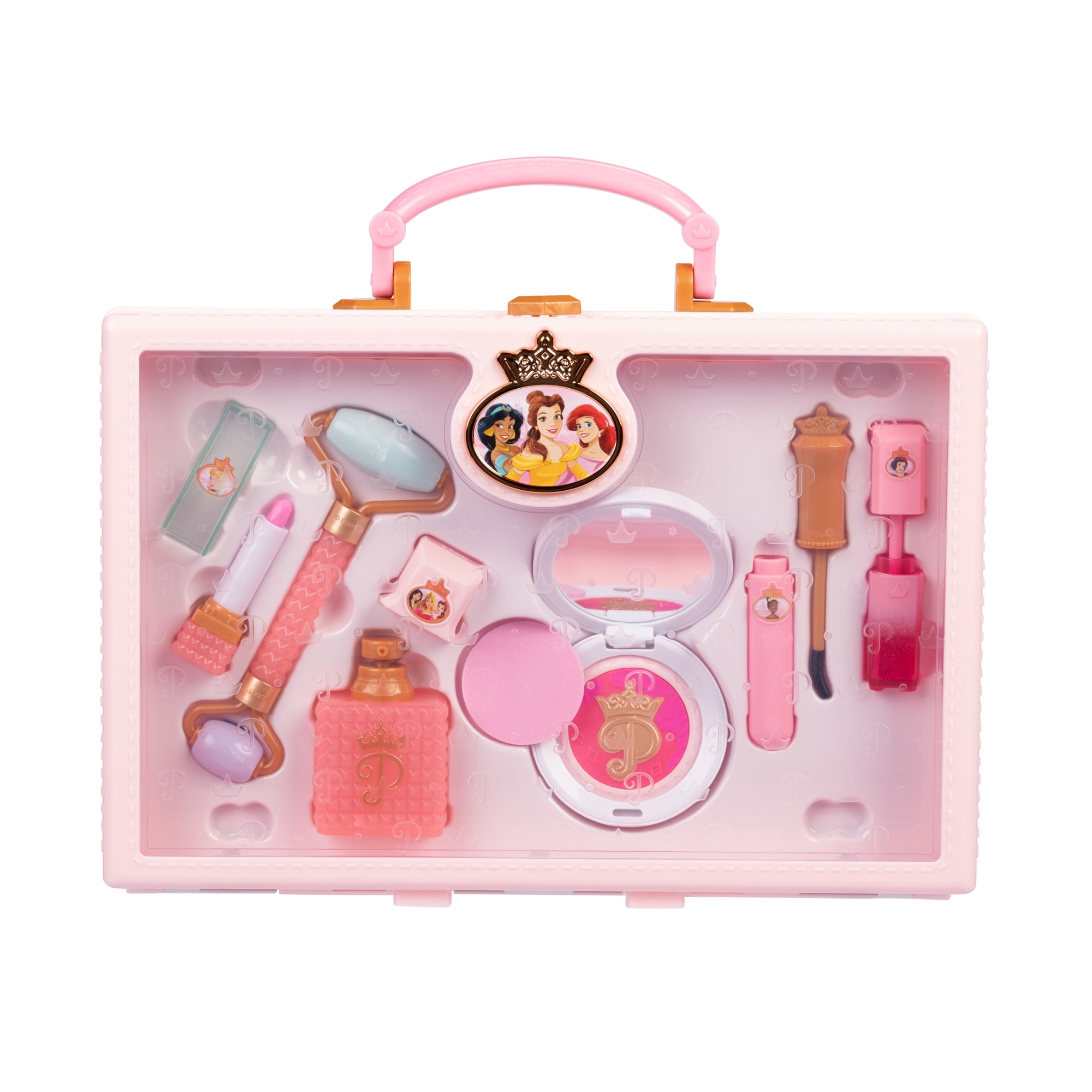 Disney Princess Style Collection Pretend Play Makeup Set with Travel Tote (Pink, 10 Piece Set) zy0ij