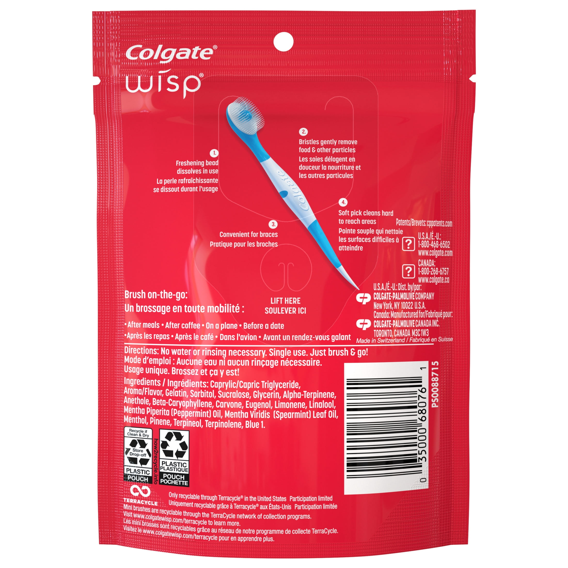 Colgate Max Fresh Wisp Disposable Travel Toothbrushes, Portable Mini Toothbrush with Peppermint Bead (24 Count) 99e02