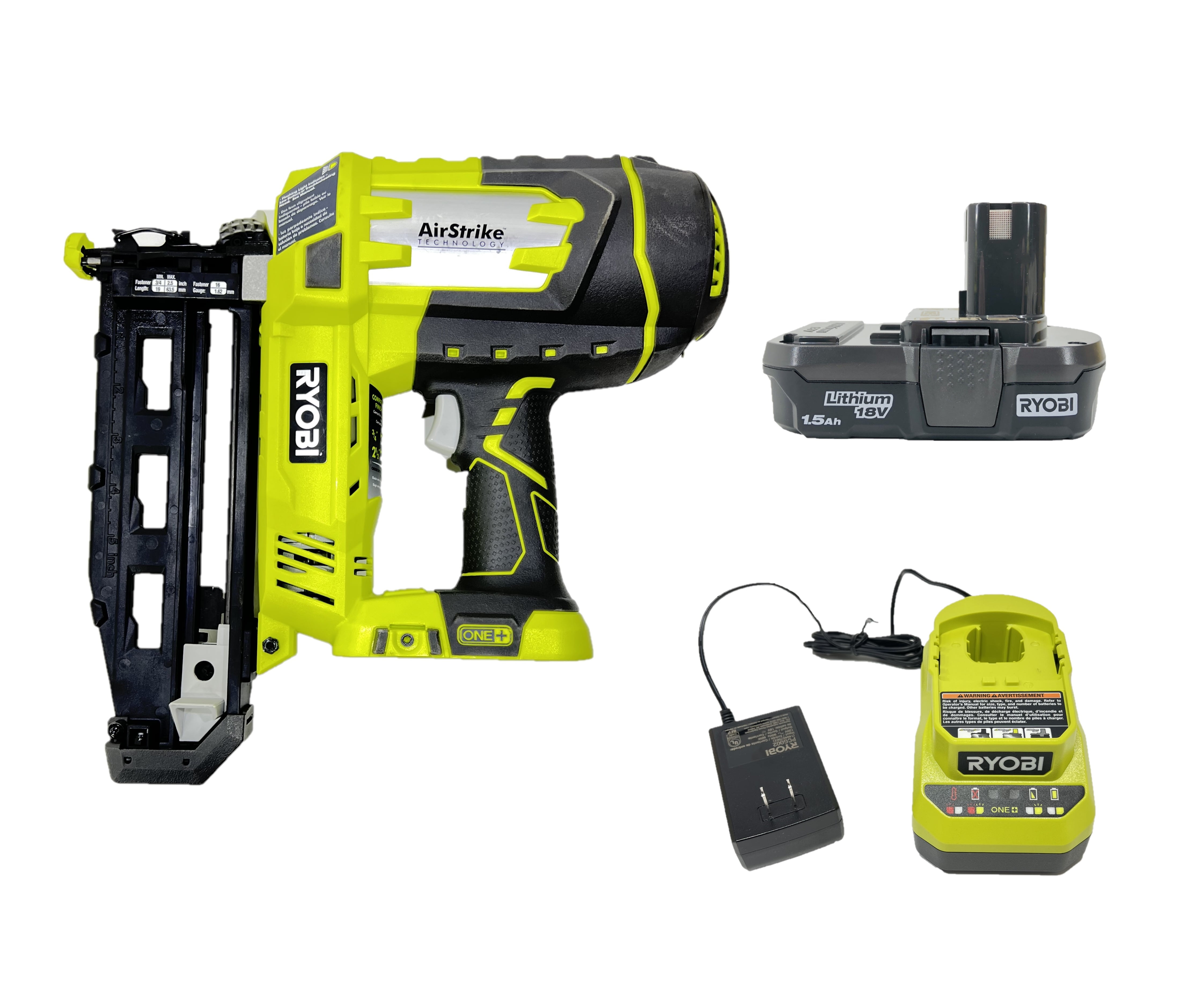 Ryobi P325 18V AirStrike 16 Gauge Cordless Finish Nailer (Green, 1-Pack) mdyeq