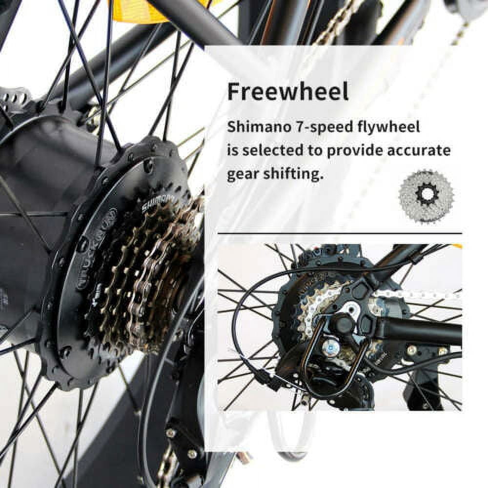 Aostirmotor Electric Mountain Bike, 750W Motor 48V 13Ah Removable Battery, 26 in Fat Tire Ebike for Adults (Black) xpx44