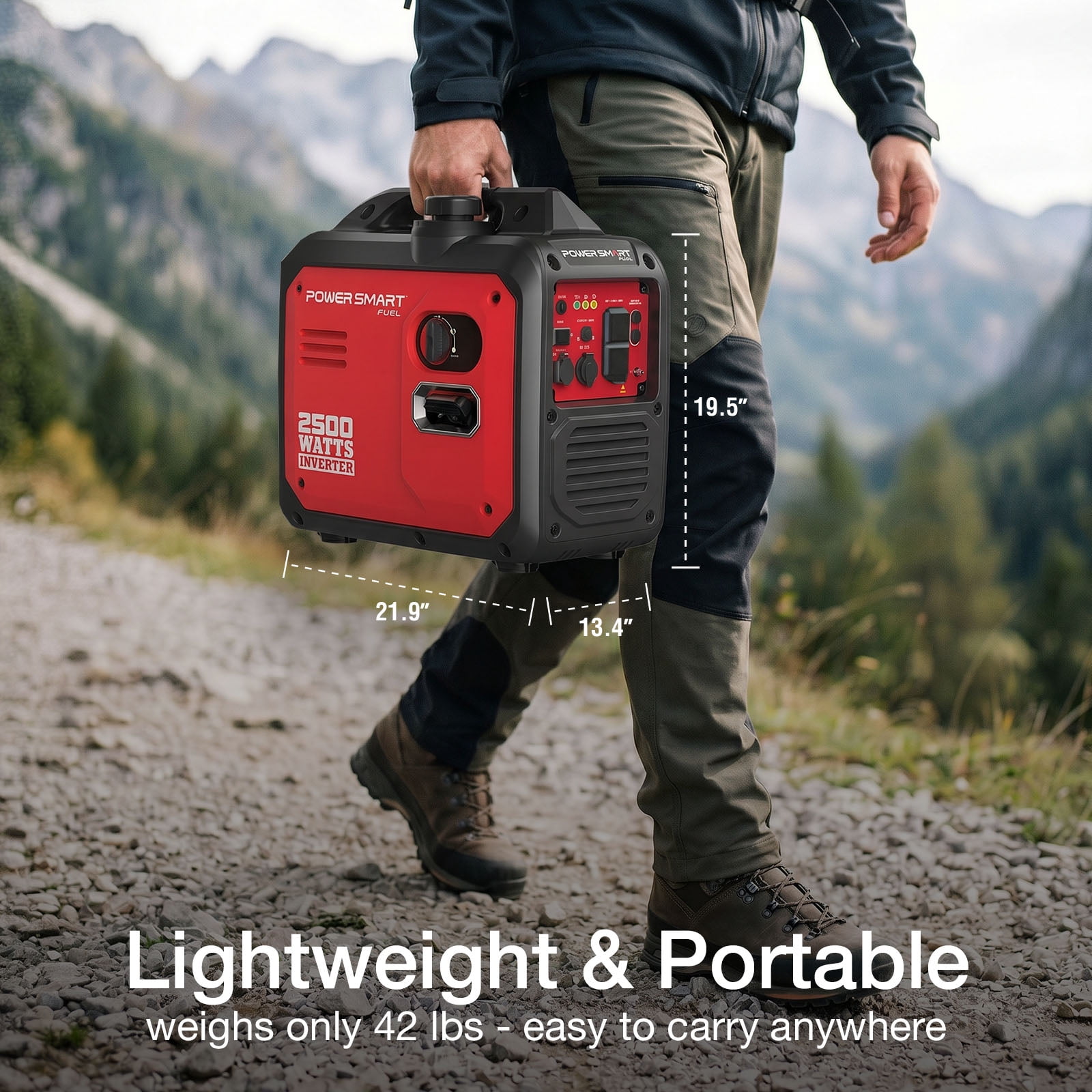 PowerSmart 2500W Portable Inverter Gas Generator (Quiet, 1.06 Gallon Tank, 42.3 lb) ohq8y