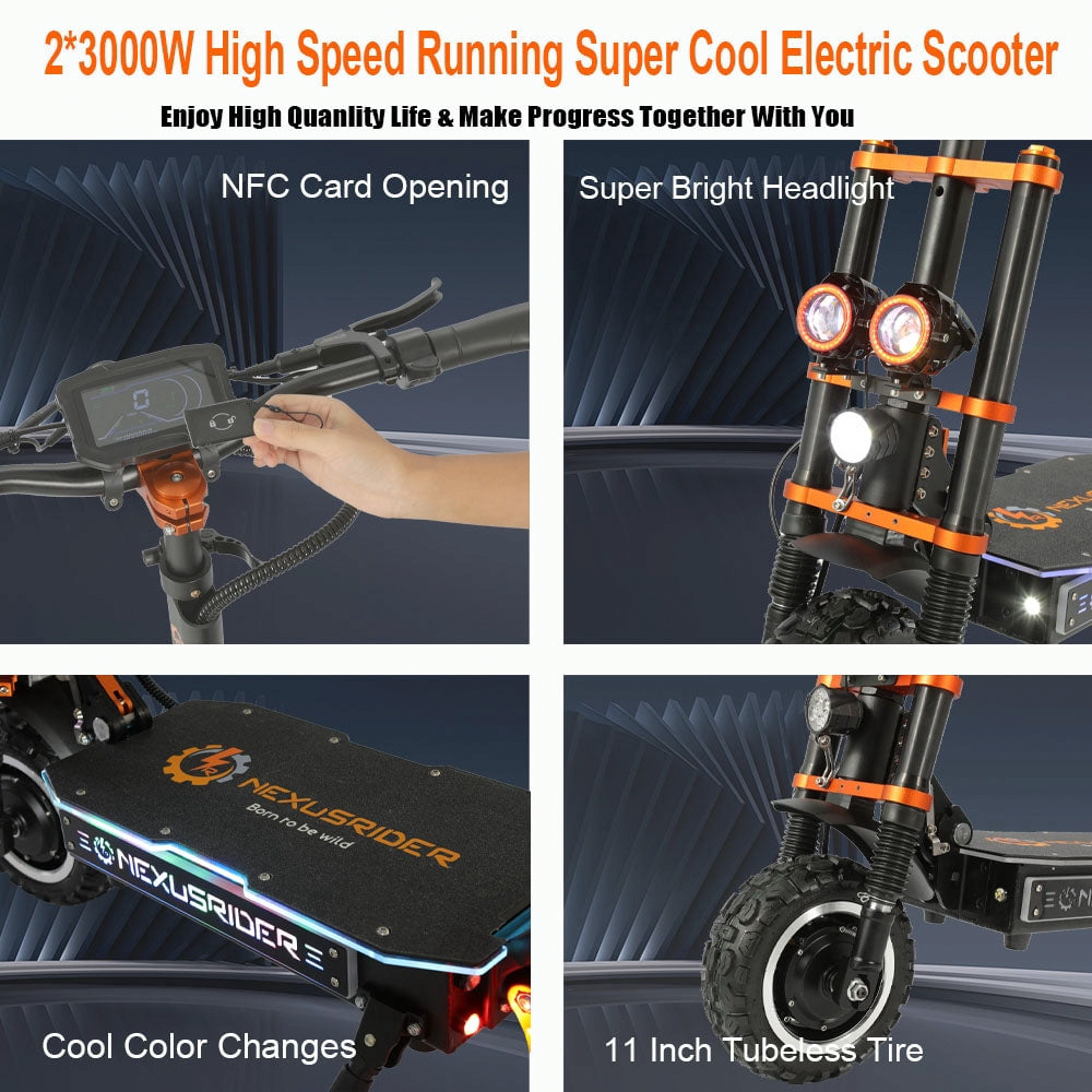 SMLRO Tank500 6000W Foldable Electric Scooter, High-Speed Off-Road E-Scooter with Dual Hydraulic Brakes (Black, 65 Miles Range) 9q88y