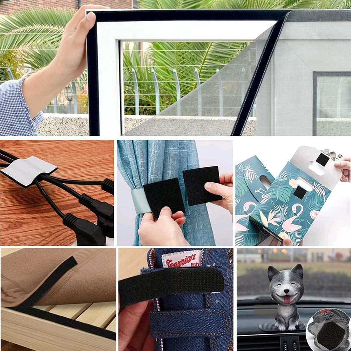 BTideas Hook and Loop Tape Self Adhesive, Heavy Duty Mounting Strips (Black, 26.24 ft x 0.78 in) q2z0v