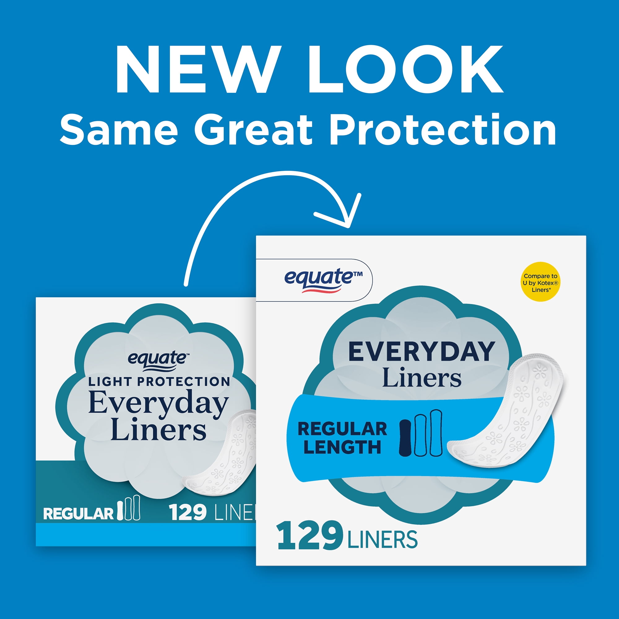 Equate Light Protection Everyday Panty Liners (Regular, 129 Count) wjb6n