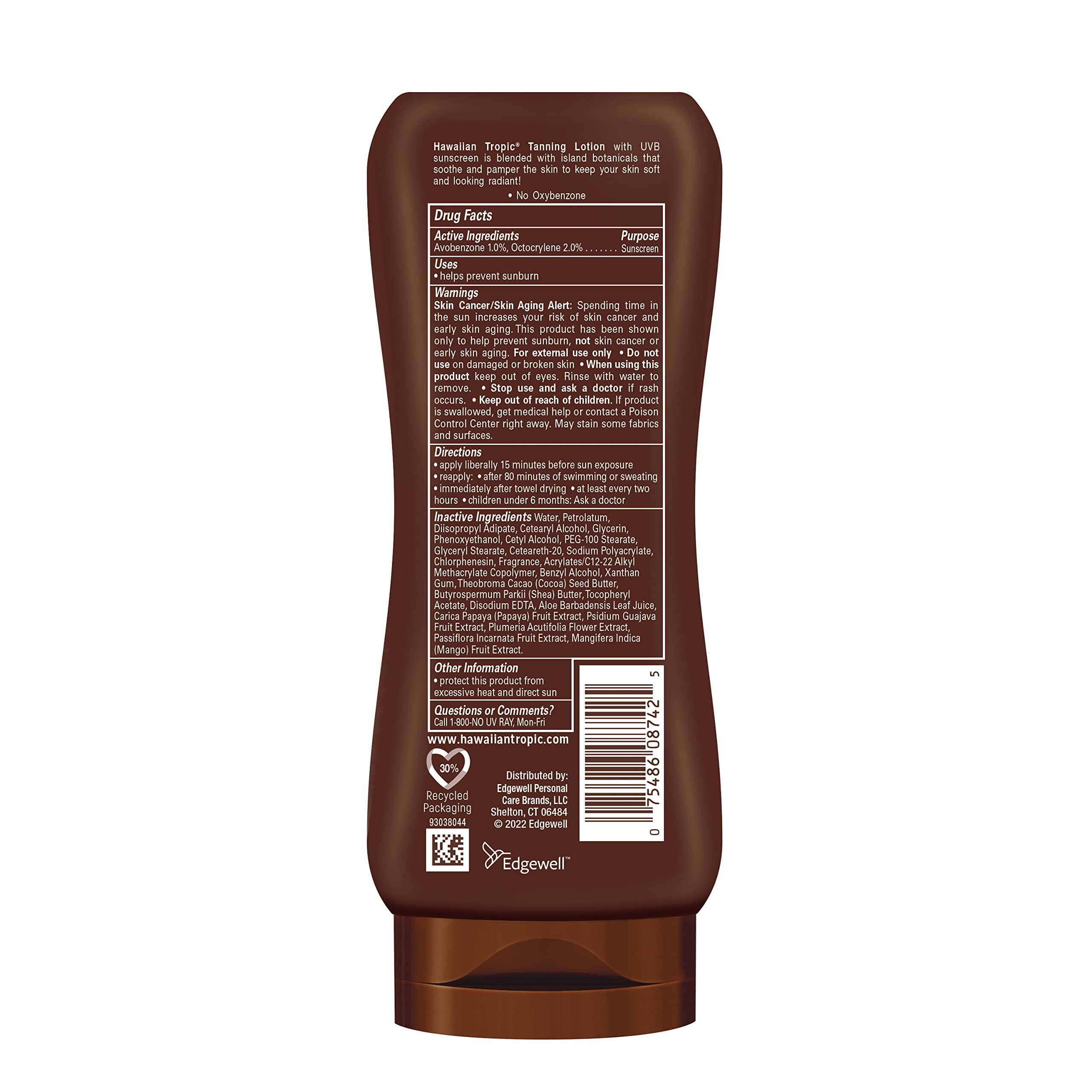 Hawaiian Tropic Sunscreen Lotion, Nourishing Tropical Scent, SPF 4 (8 oz) bl4re
