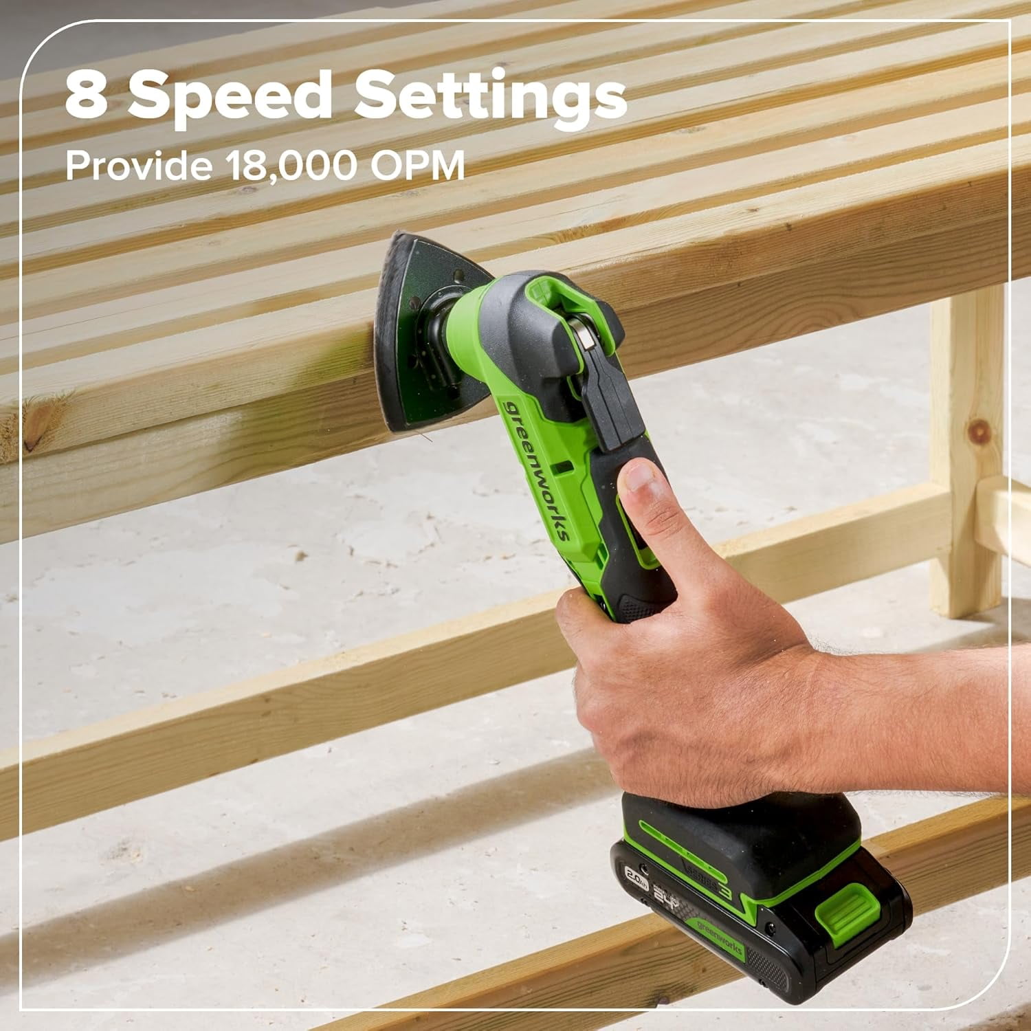 Greenworks 24V Brushless Cordless Oscillating Multi-Tool with Woodcutting Blades and Sanding Pad (Tool Only) ya4cl