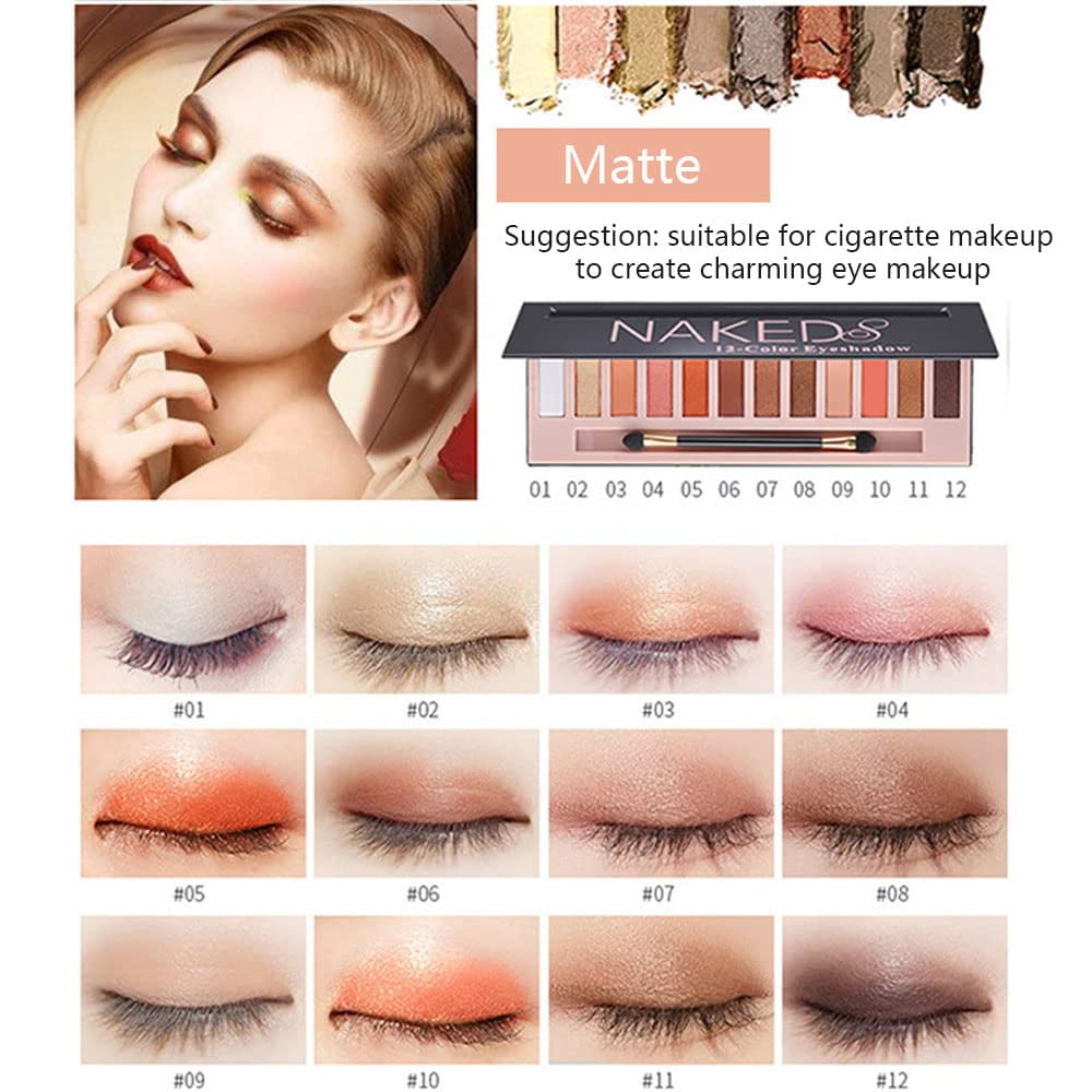 AOLIKOKO All-in-One Makeup Kit Full Face Cosmetic Set with Eyeshadow Palette and Tools (12 Colors, 1 Set) 05opm