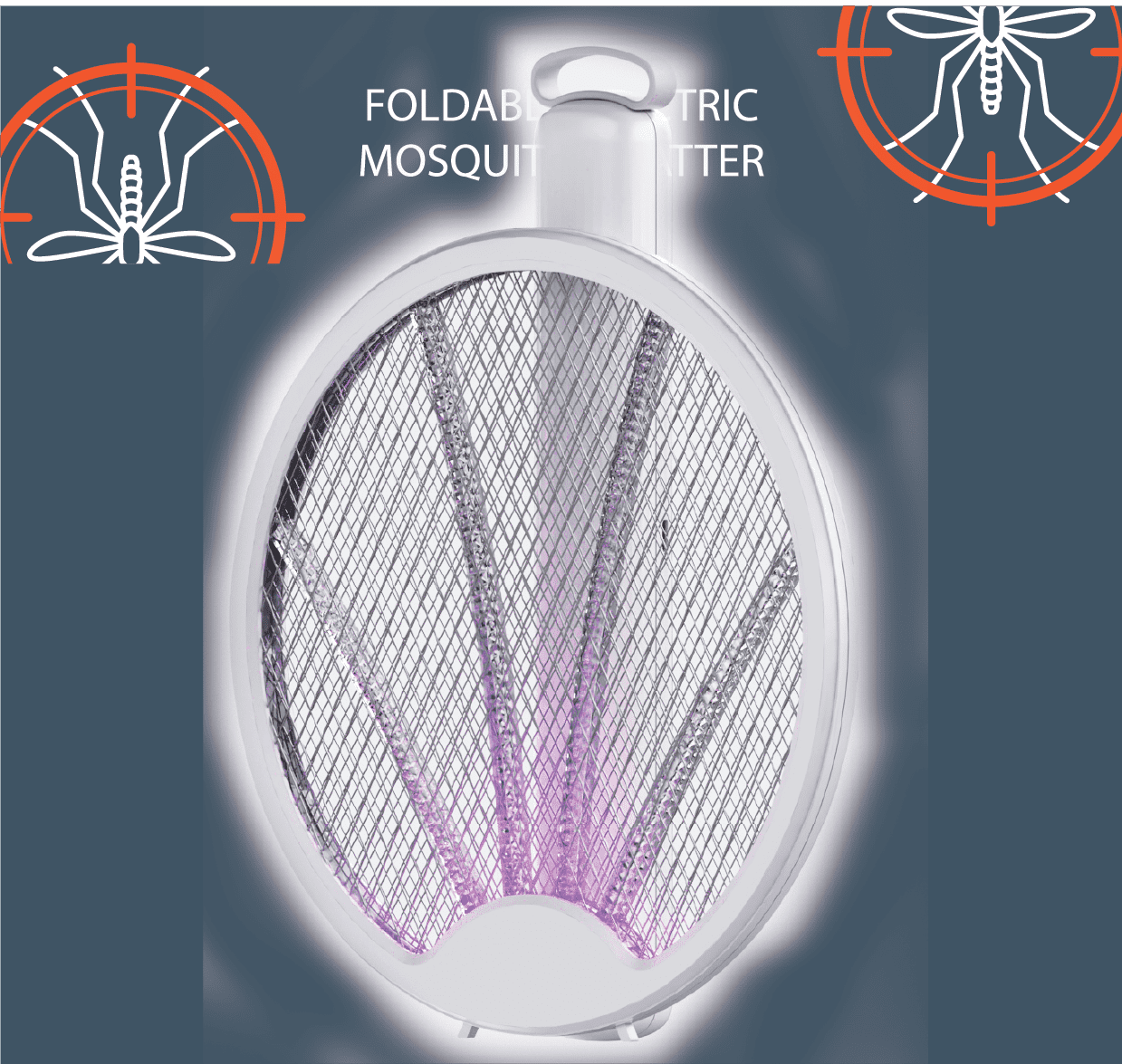KME DAILYTRADE 2-in-1 Electric Fly Swatter Racket & Mosquito Trap Lamp (White, 16 in) ugajy